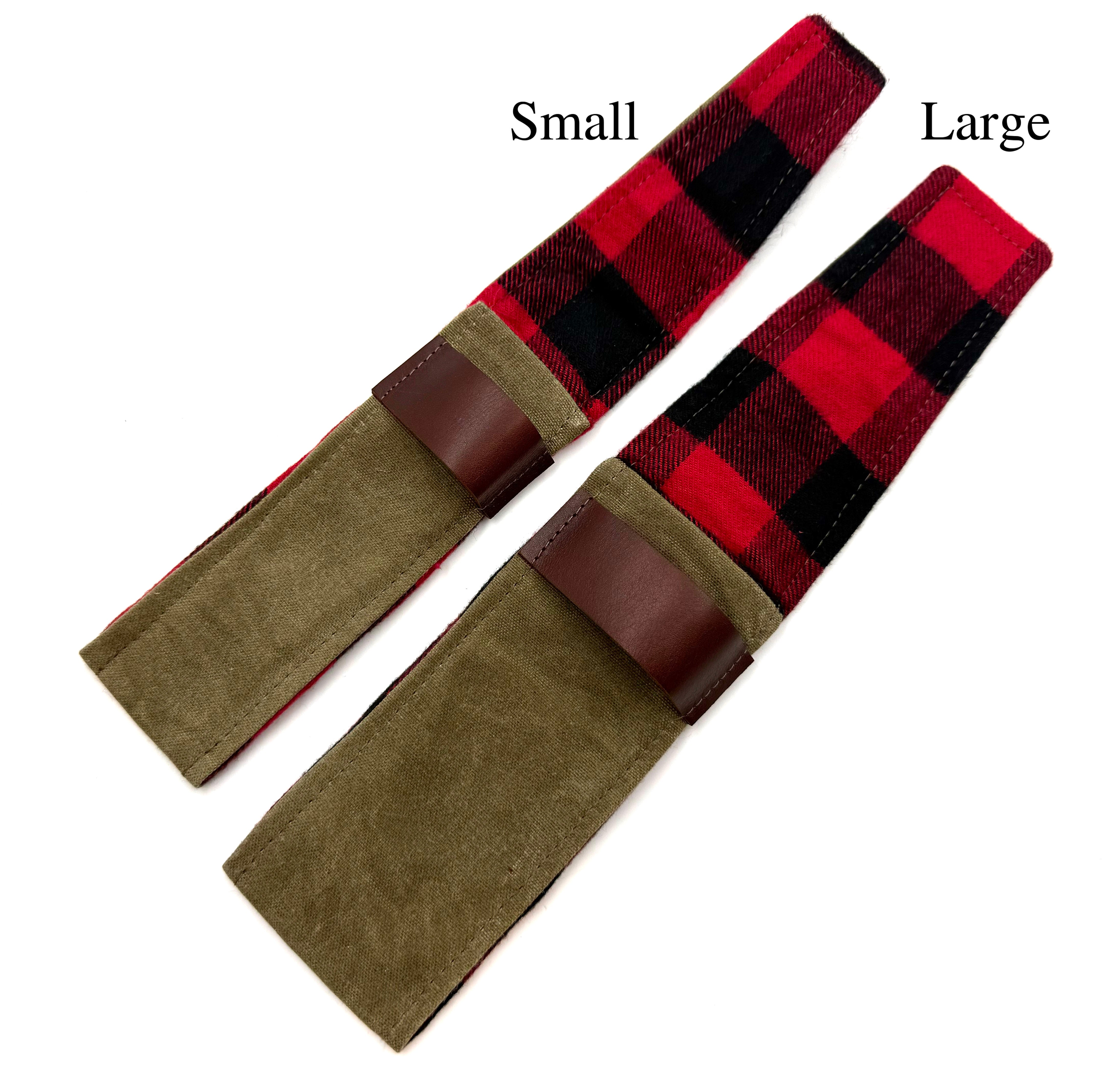 Waxed Canvas & Cotton Flannel Lined Straight Razor Pouch - Tan - Small or Large