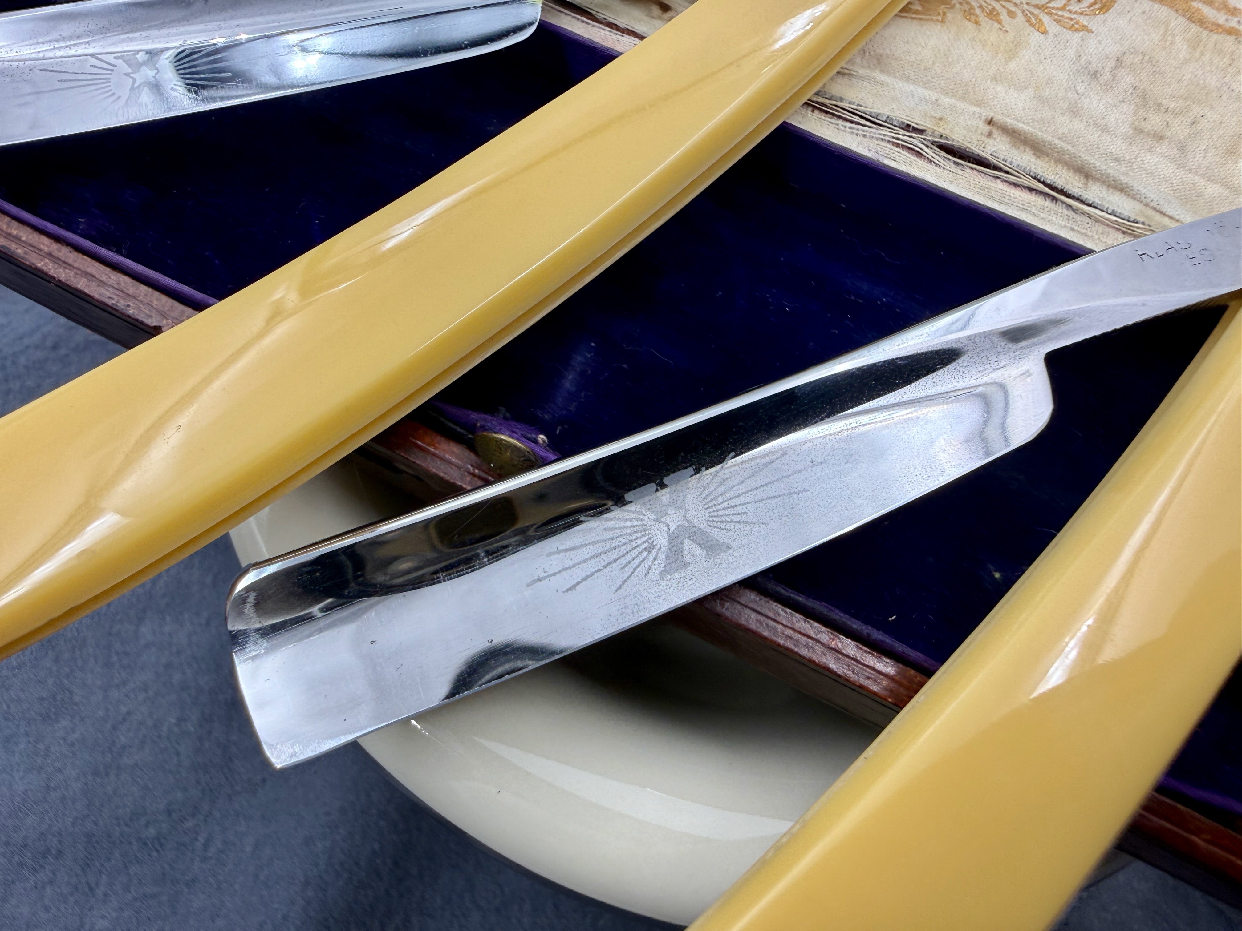 Klas Tornblom 9/16 Extra Hollow Cased Pair - Excellent Eskilstuna Sweden Straight Razors - Shave Ready