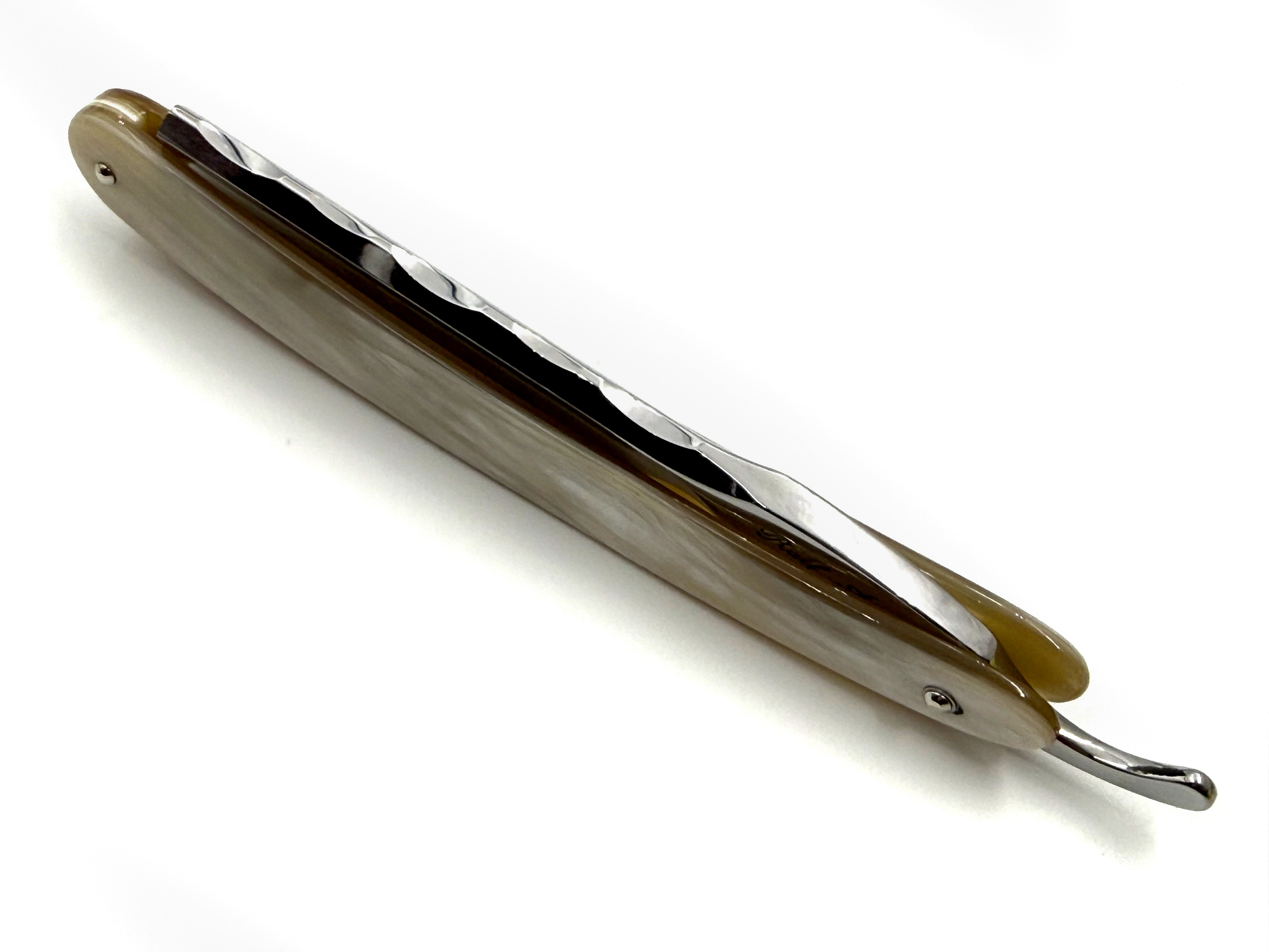 Ralf Aust 6/8 Blade with French Tip & Horn Scales Full Hollow Solingen Straight Razor