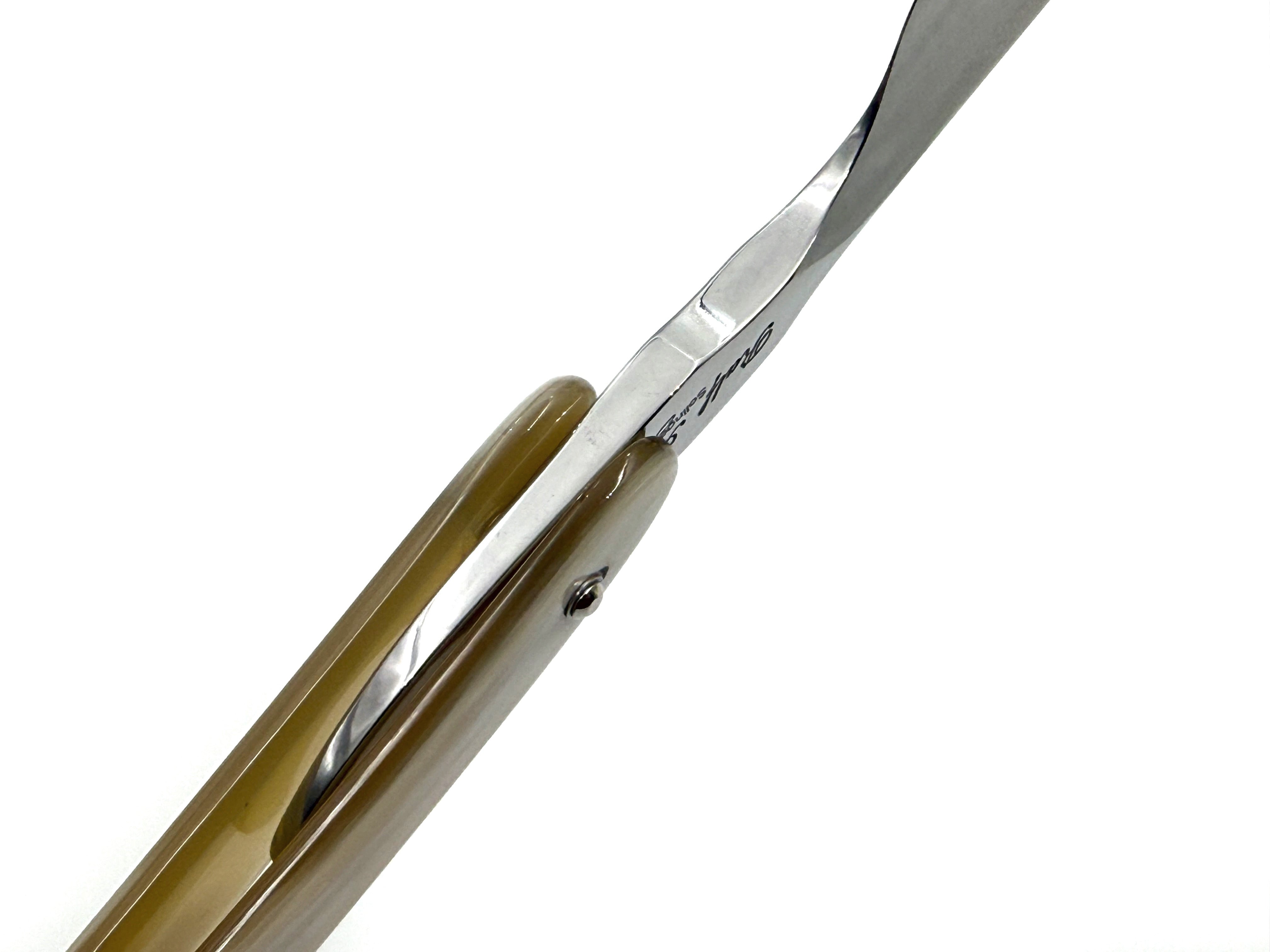 Ralf Aust 6/8 Blade with French Tip & Horn Scales Full Hollow Solingen Straight Razor
