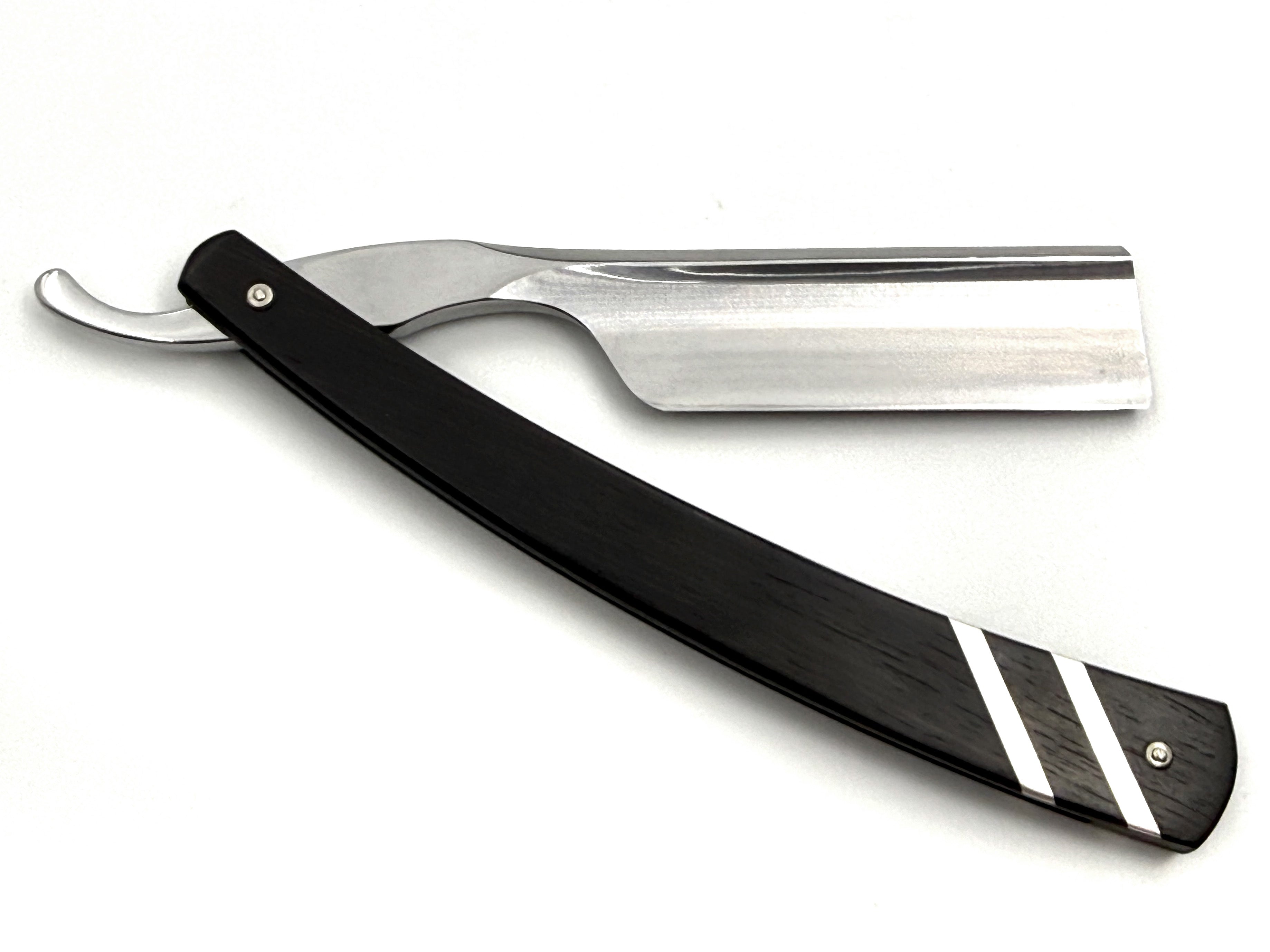 Ralf Aust 6/8 Blade with French Tip & Ebony Scales Full Hollow Solingen Straight Razor