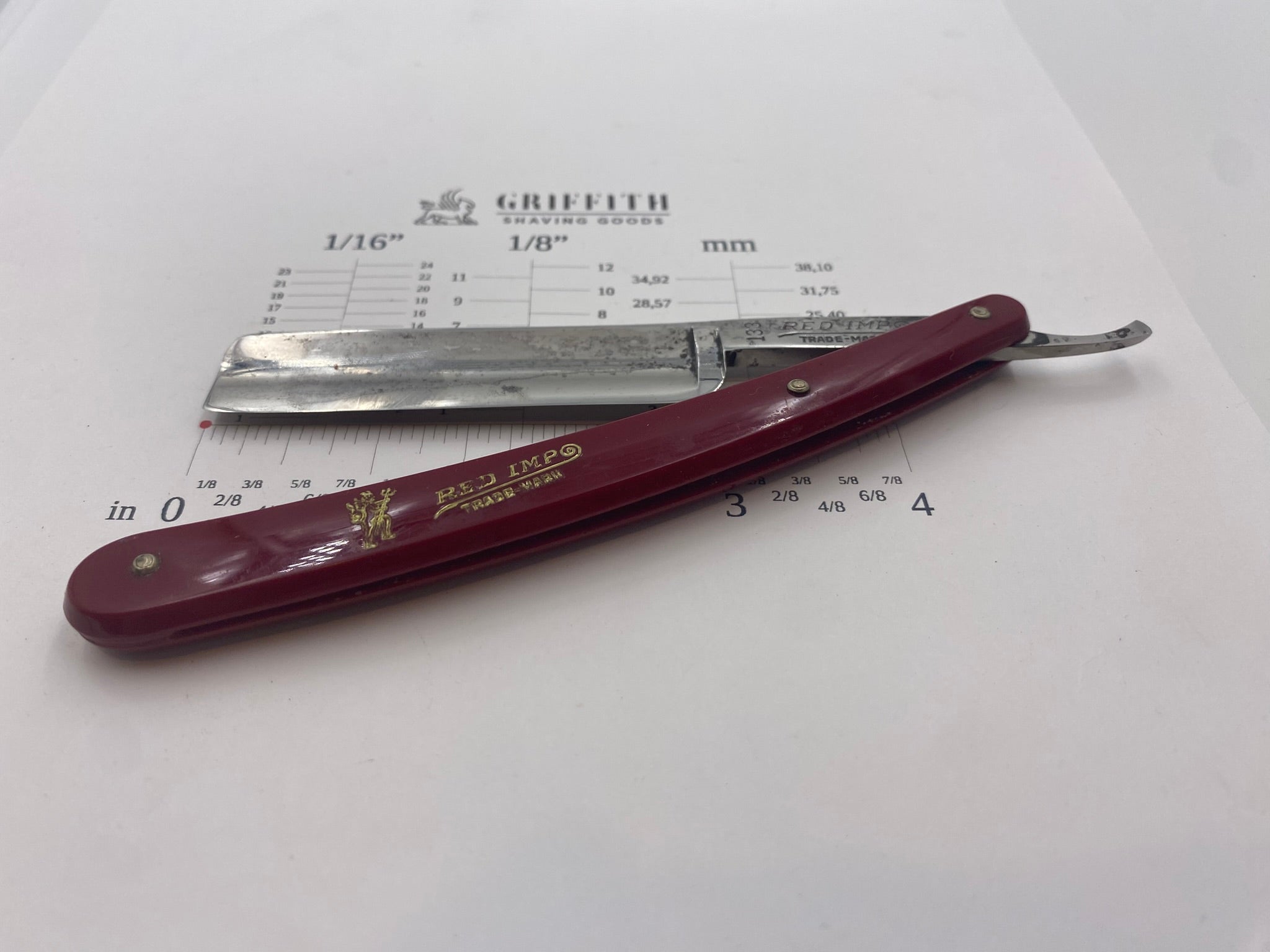 Vintage Morris Mfg. Co. Red Imp German Razor for Restoration