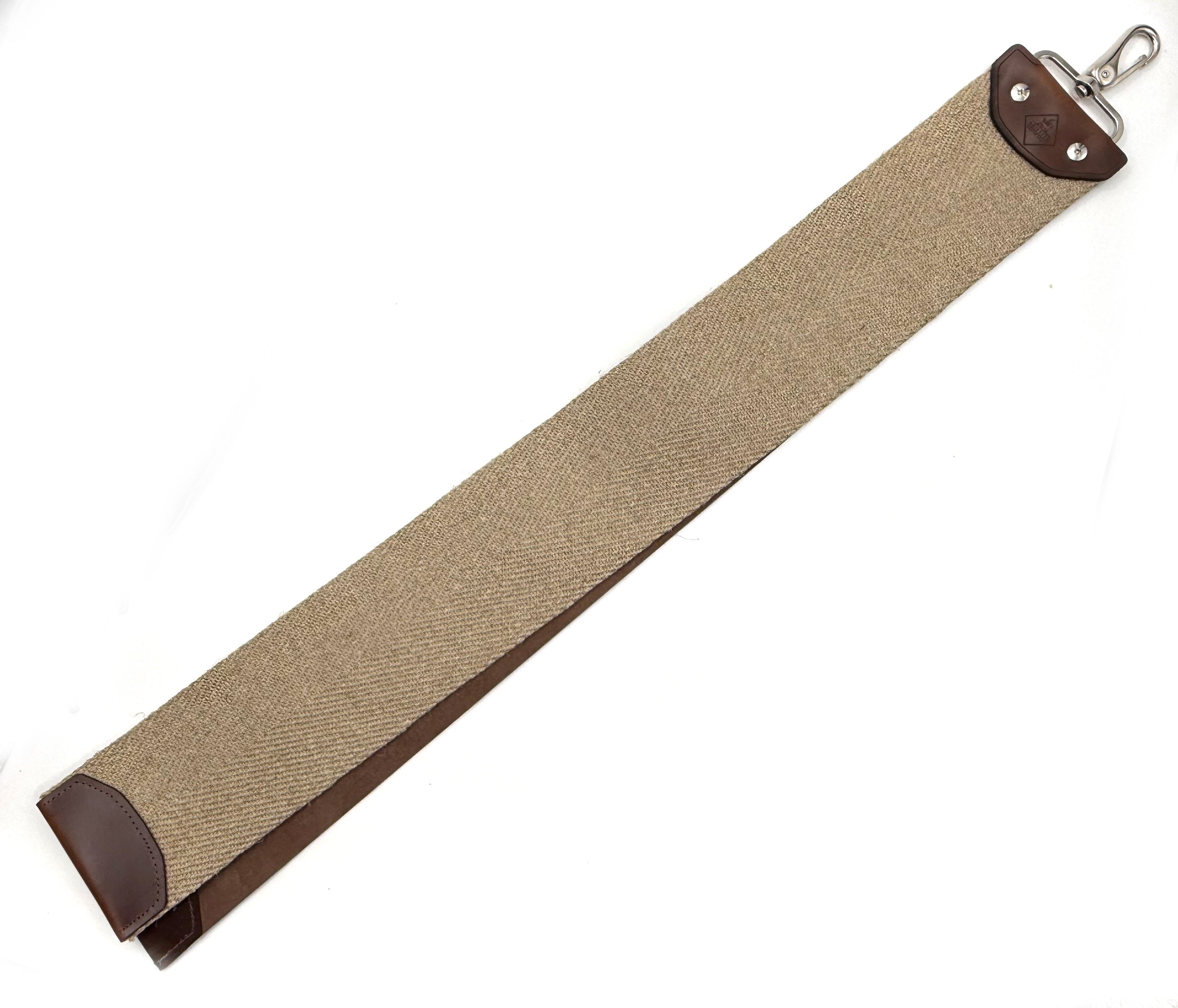Griffith Shaving Goods Kangaroo Hide & Flax Linen - 3 Inch Wide x 24" Long - Barber Style Razor Strop