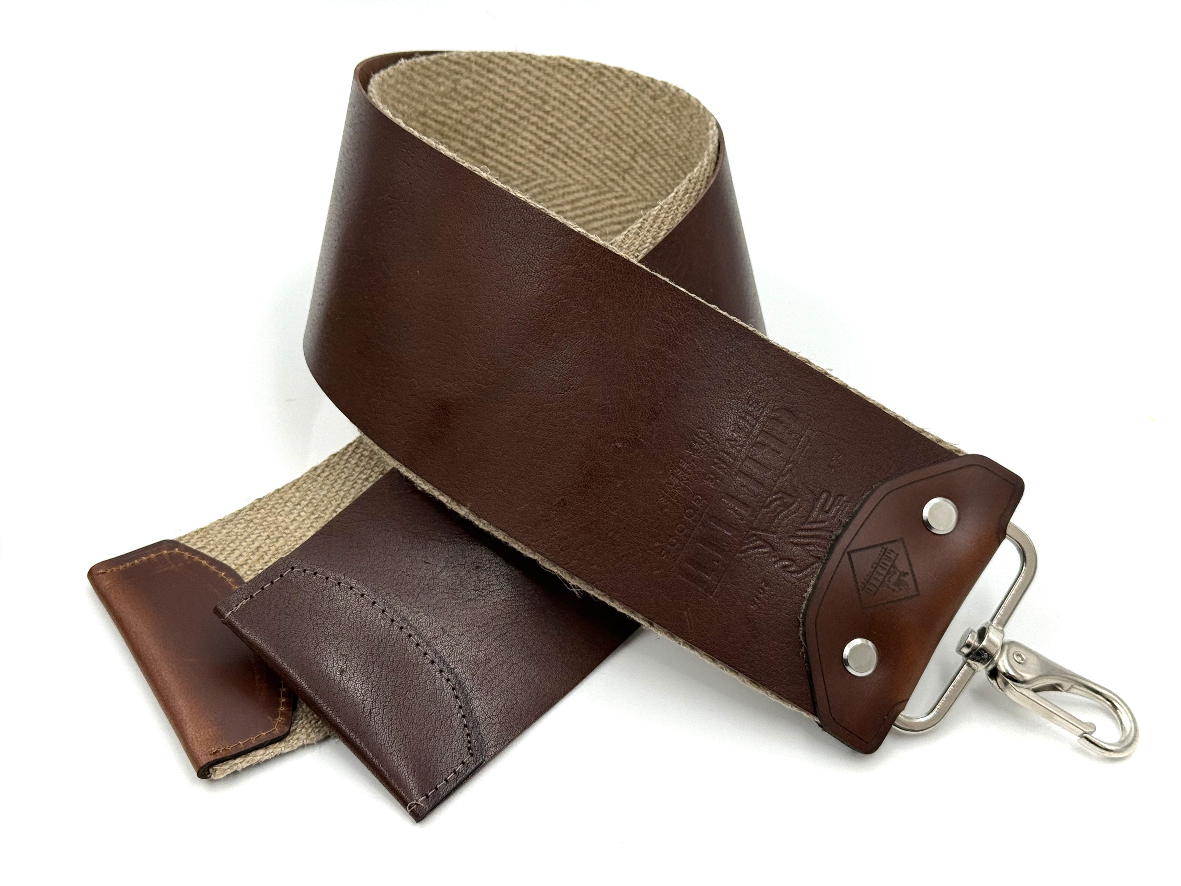 Griffith Shaving Goods Kangaroo Hide & Flax Linen - 3 Inch Wide x 24" Long - Barber Style Razor Strop