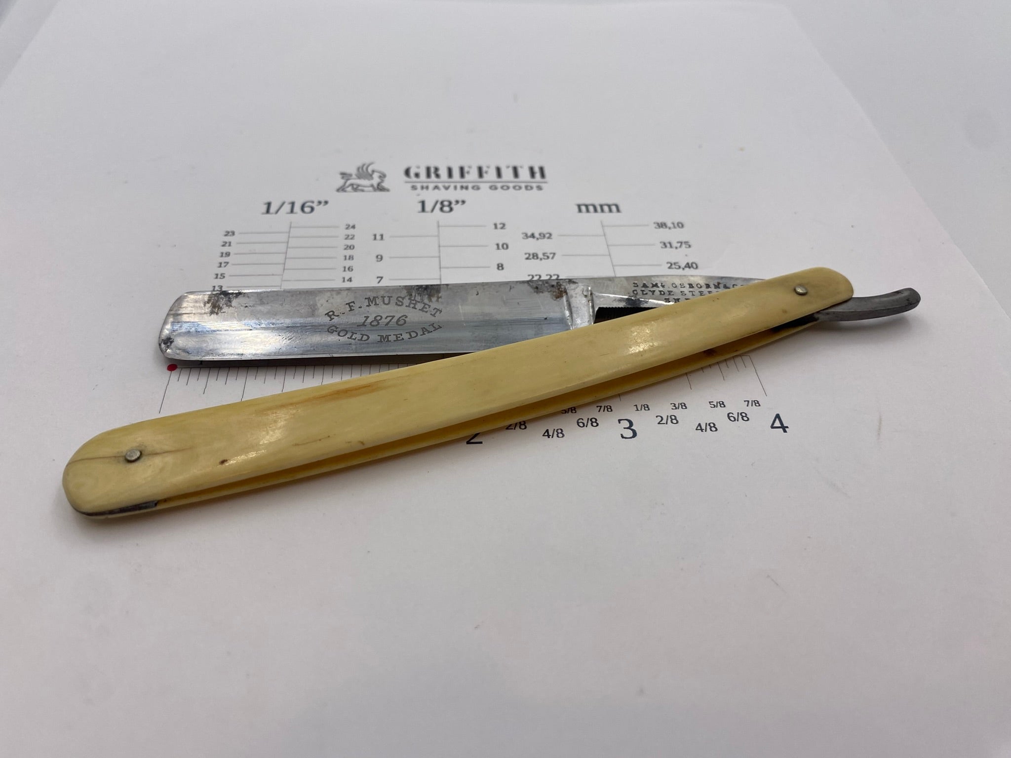 Vintage Sam Osborne & Co Etched Sheffield Razor for Restoration