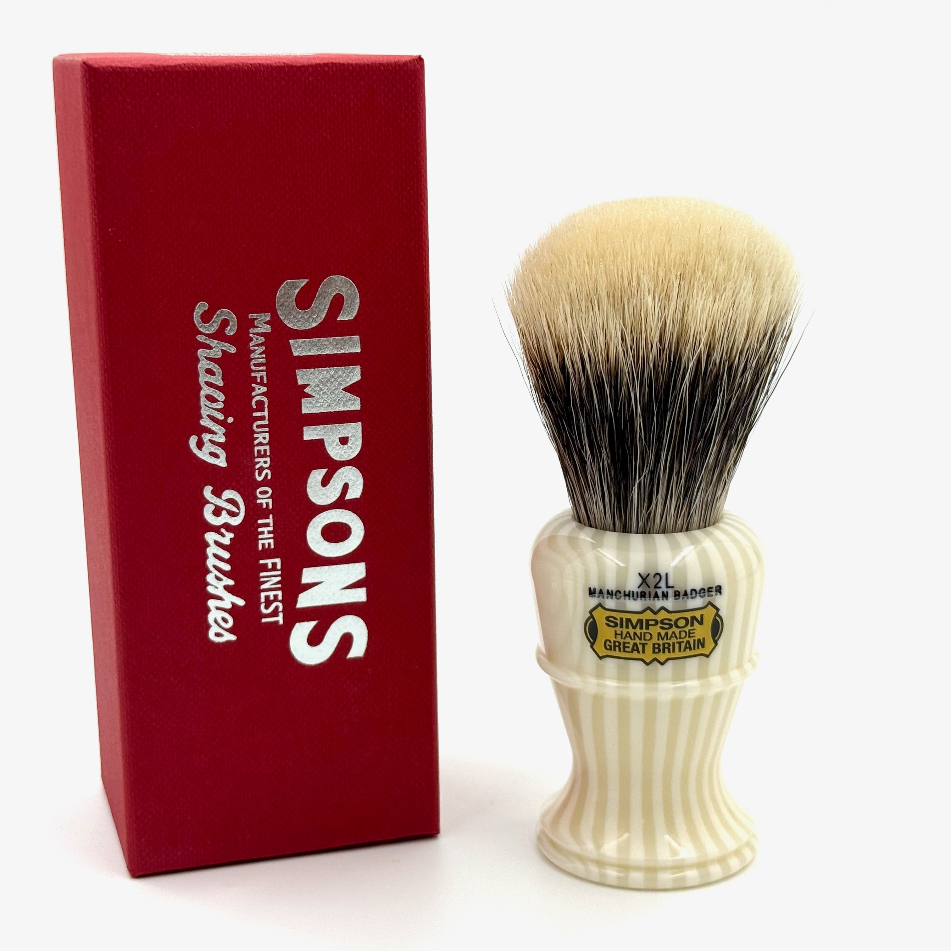 Limited Edition Simpsons Colonel X2L Manchurian Badger Shaving Brush - Ivory Stripe