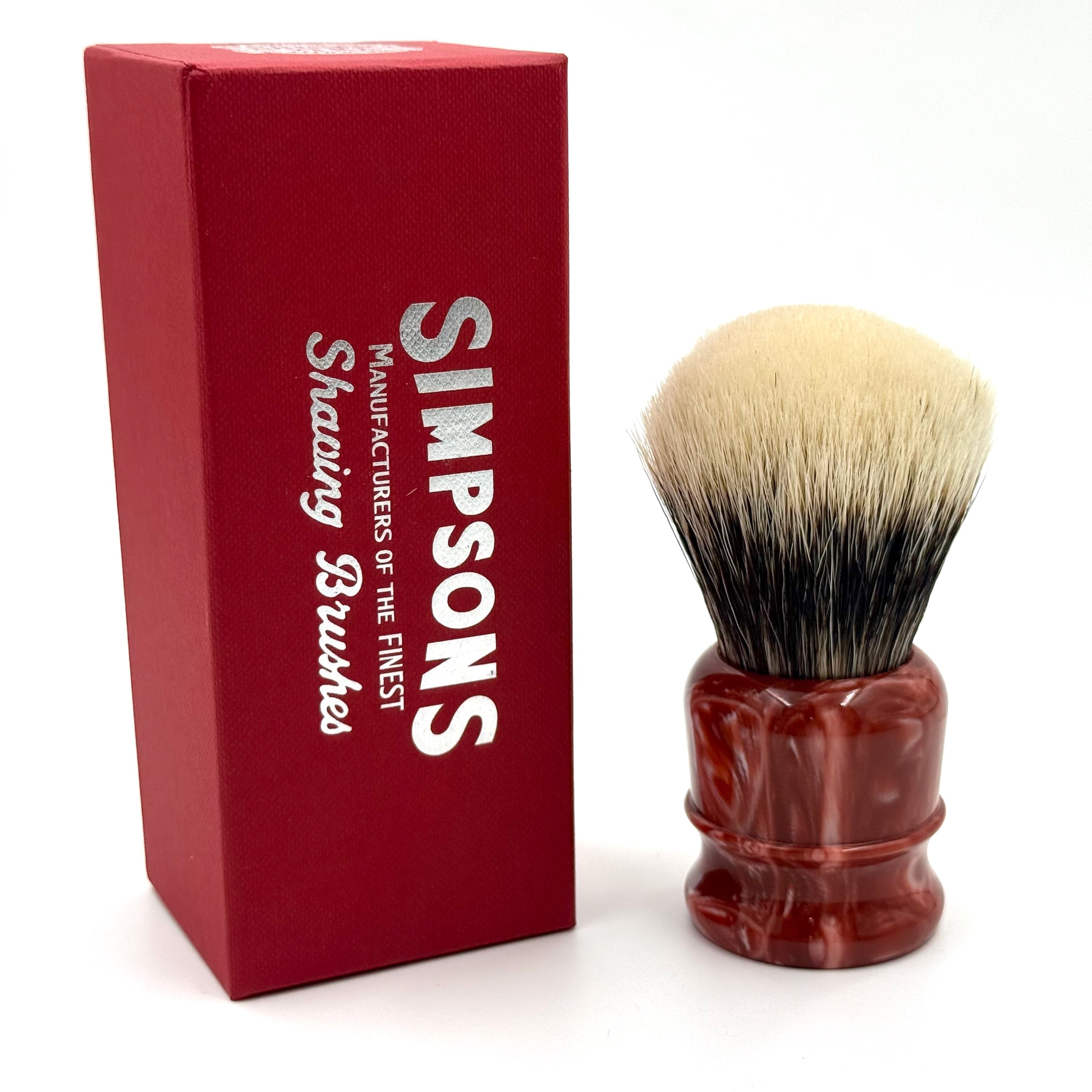 Limited Edition Simpson Chubby CH2 Manchurian Badger Shaving Brush - Coral