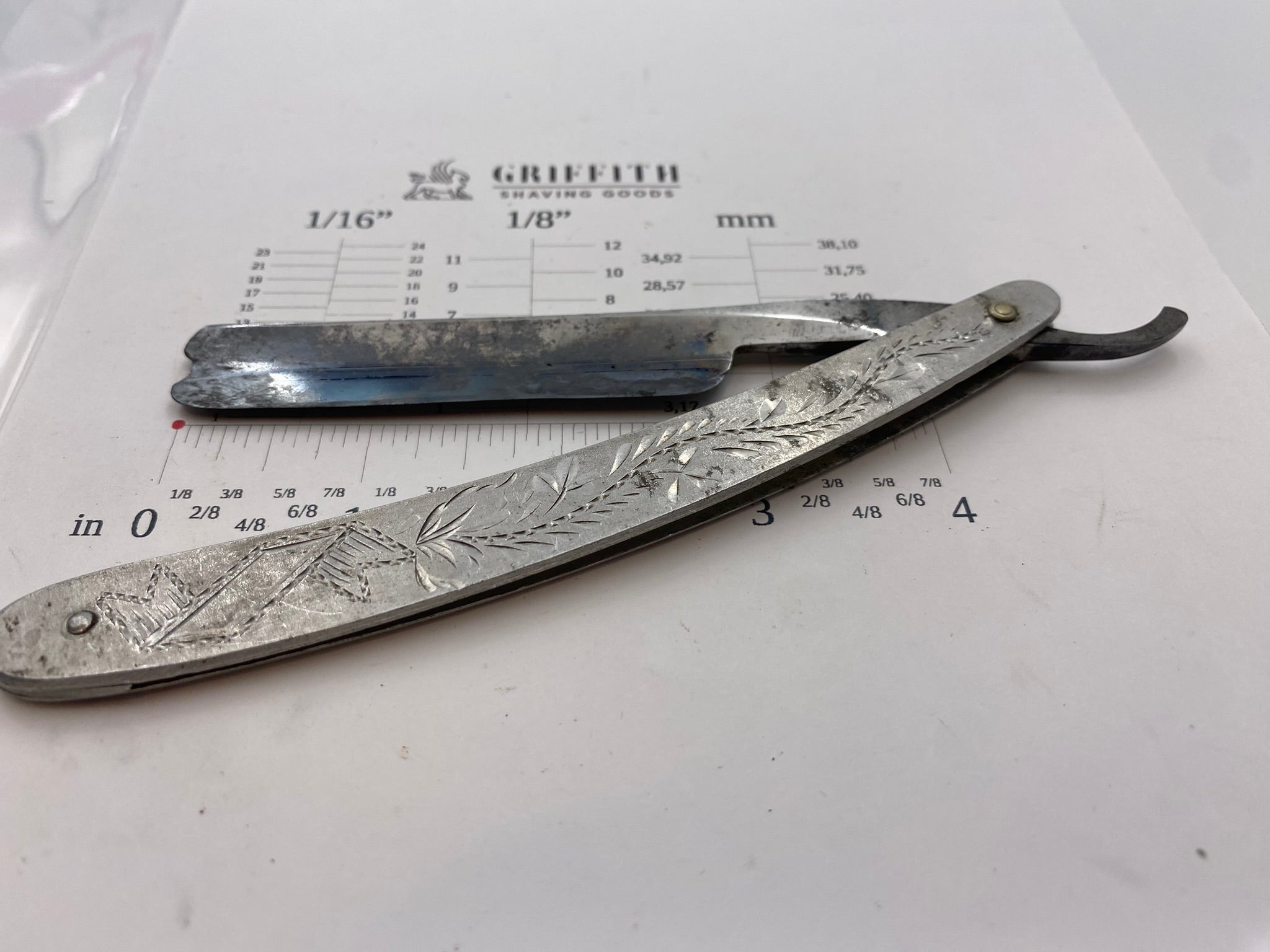 Vintage Csse Engraved Scales American Razor for Restoration