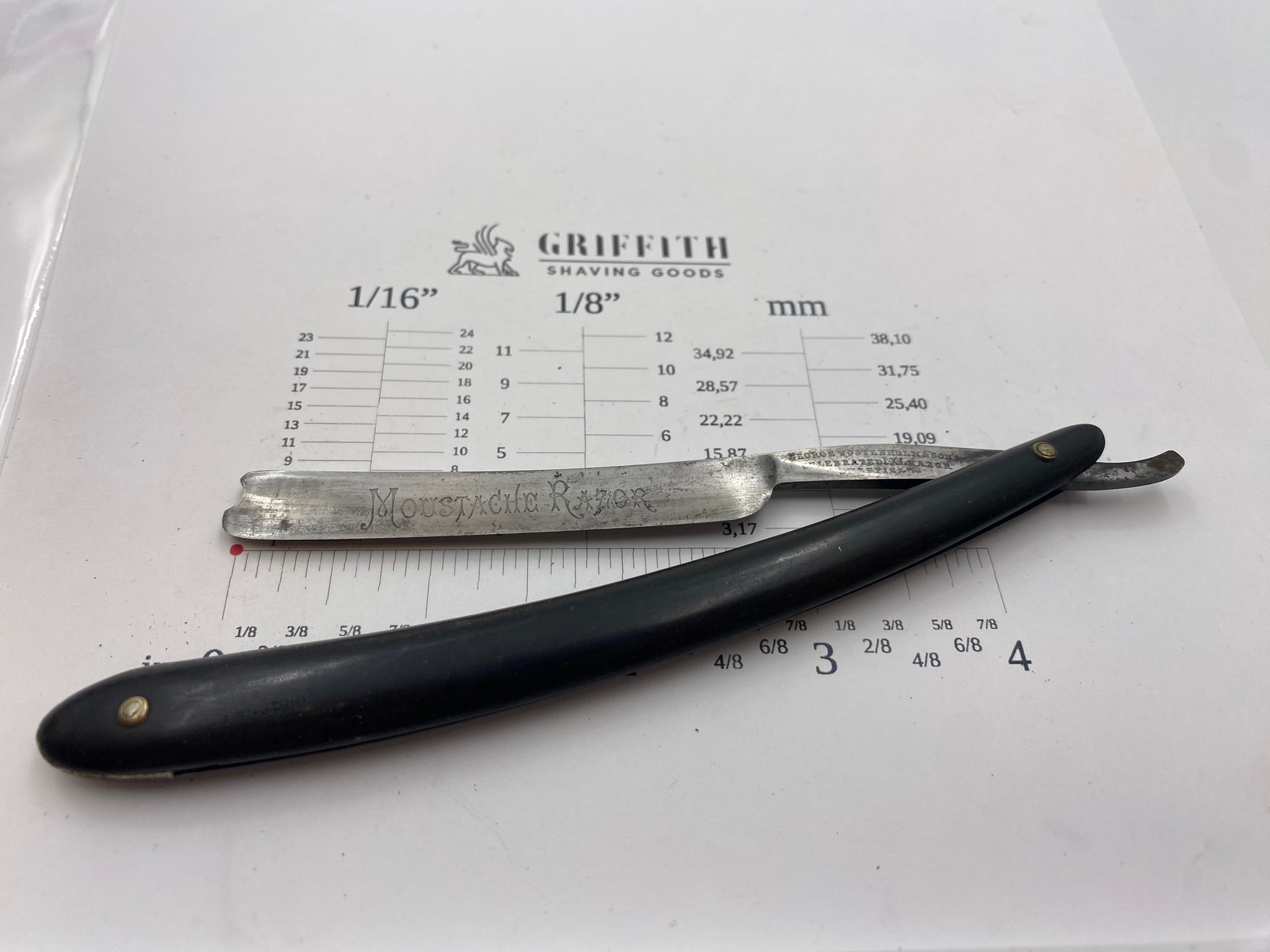 Vintage Wostenholm Mustache Razor Sheffield Razor for Restoration