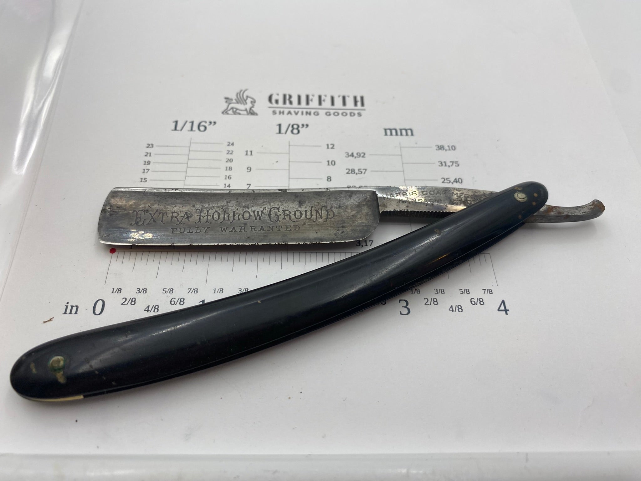 Vintage Harris Goar American Etched Razor for Restoration