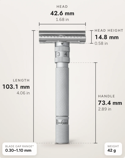 Rockwell SETPOINT™ Adjustable Safety Razor - Silver Aluminum