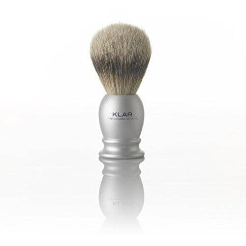 Klar Silvertip Badger Shaving Brush with Aluminum Handle