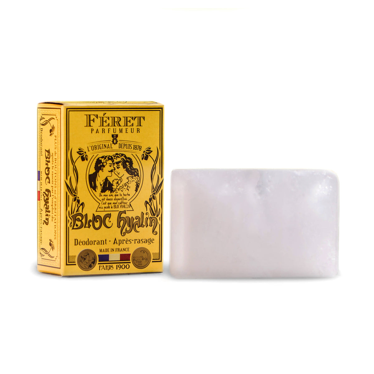 Feret Parfumeur - Bloc Hyalin Alum Block 100g (3.52 oz) with Metal Box Set