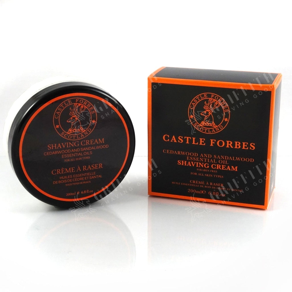 Castle Forbes Cedarwood & Sandalwood Essential Oil Shaving Cream – 200ml (6.8oz)