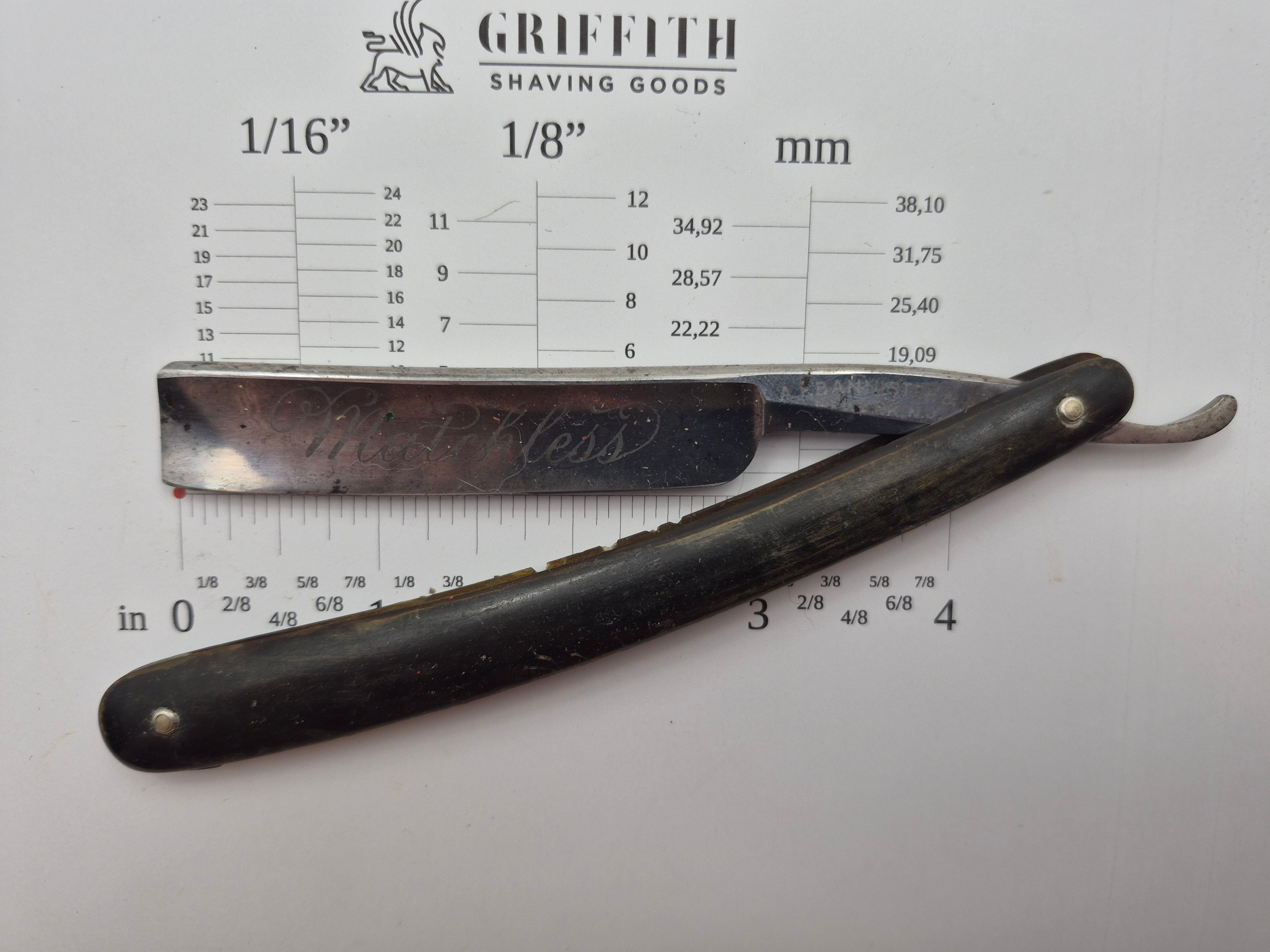 Vintage Bannister "Matchless" Etched American Razor for Restoration