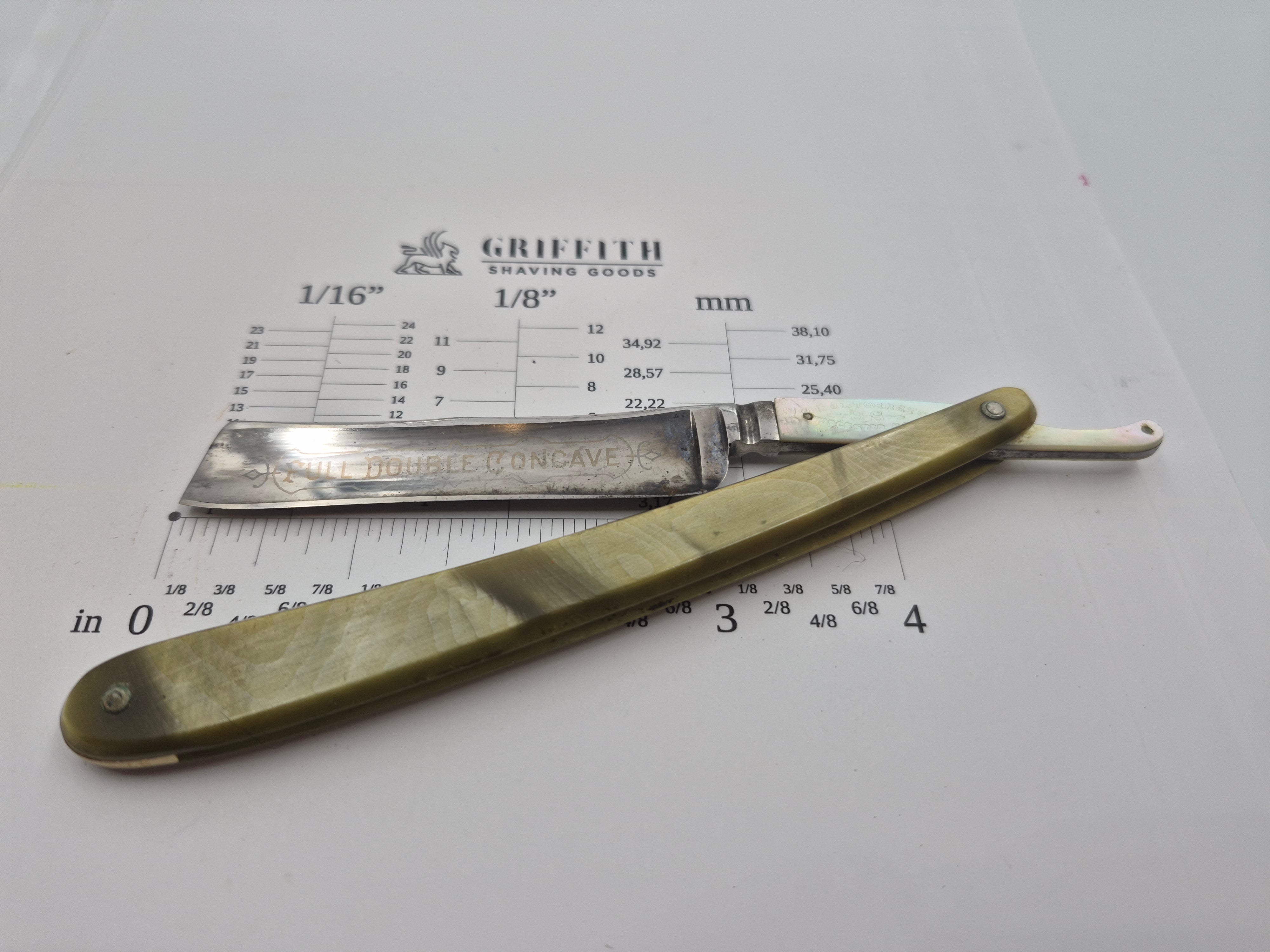 Vintage Torrey Full Double Concave Fancy American Razor for Restoration