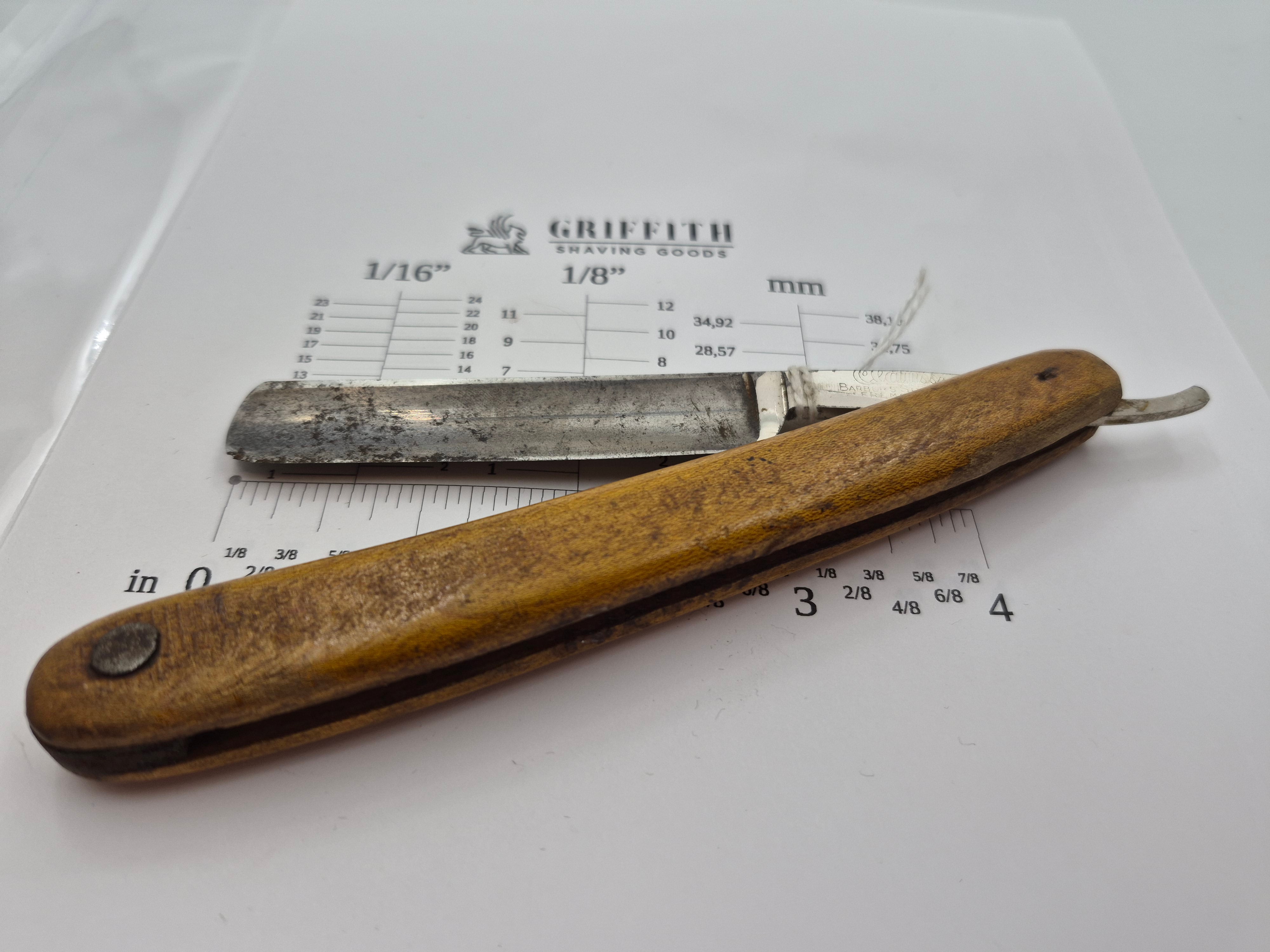 Rasoir droit vintage à restaurer