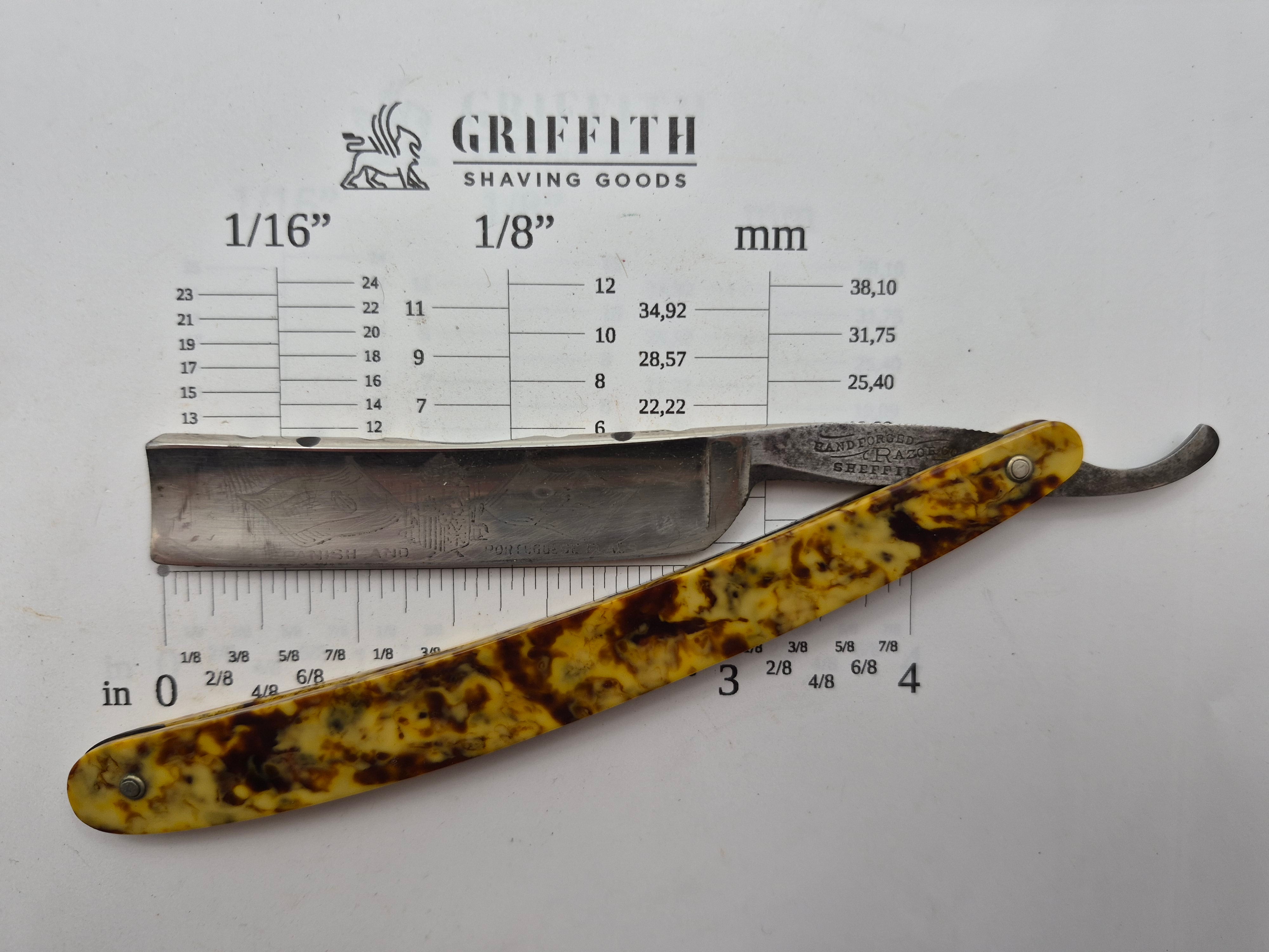 Vintage Sheffield Etched Razor for Restoration