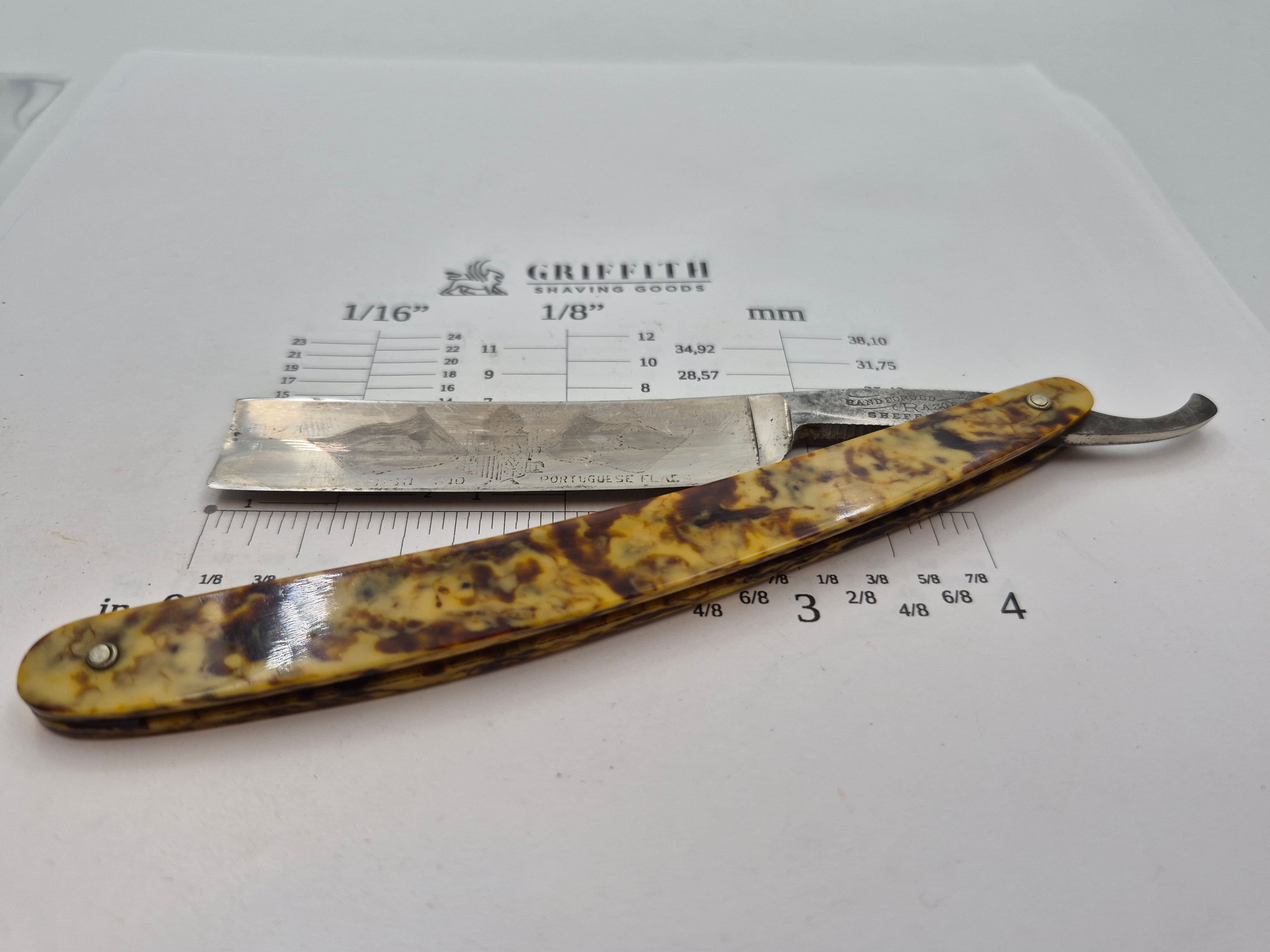 Vintage Sheffield Etched Razor for Restoration