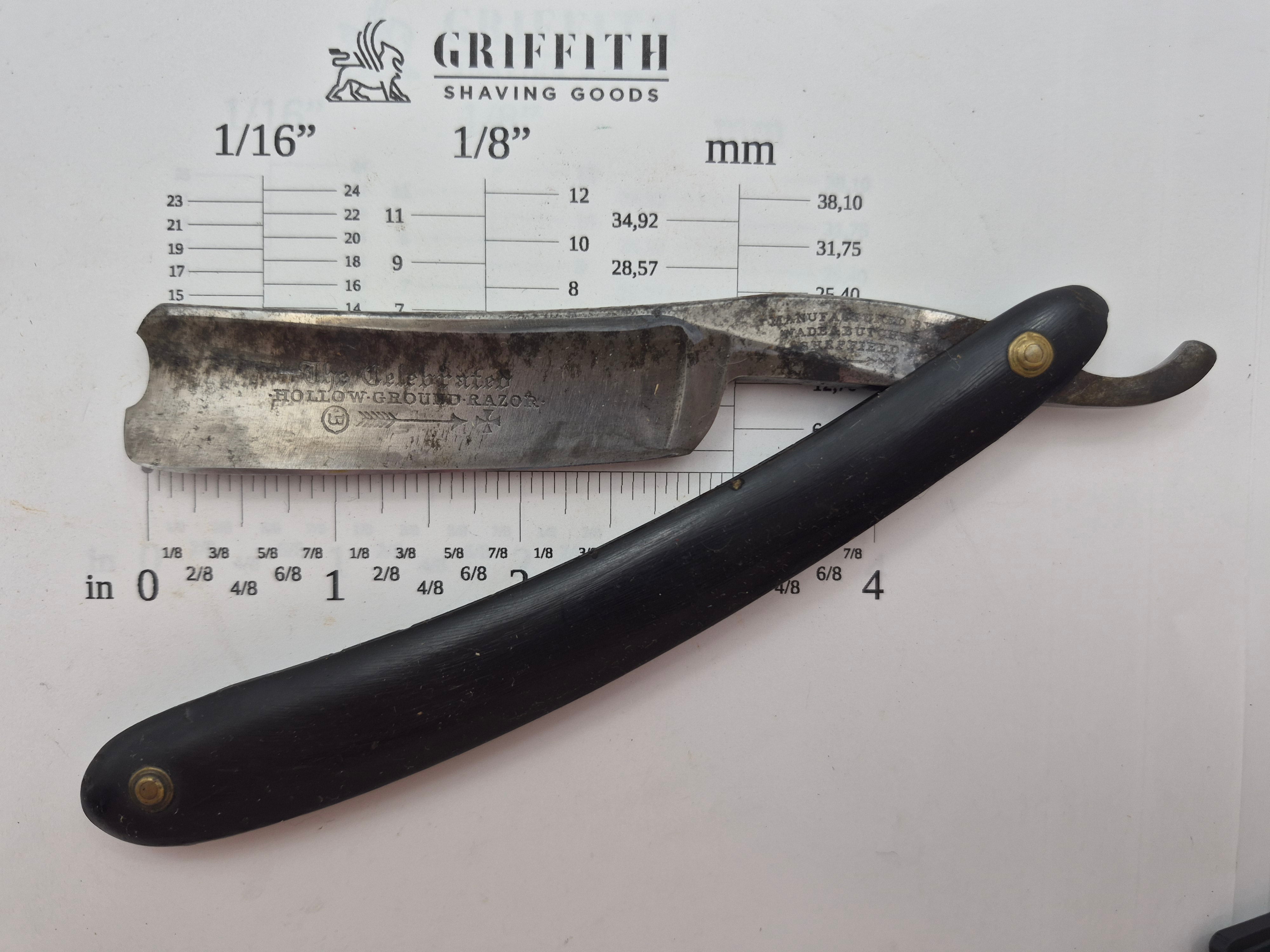 Vintage Wade & Butcher Celebrated Hollow Ground Razor for Restoration