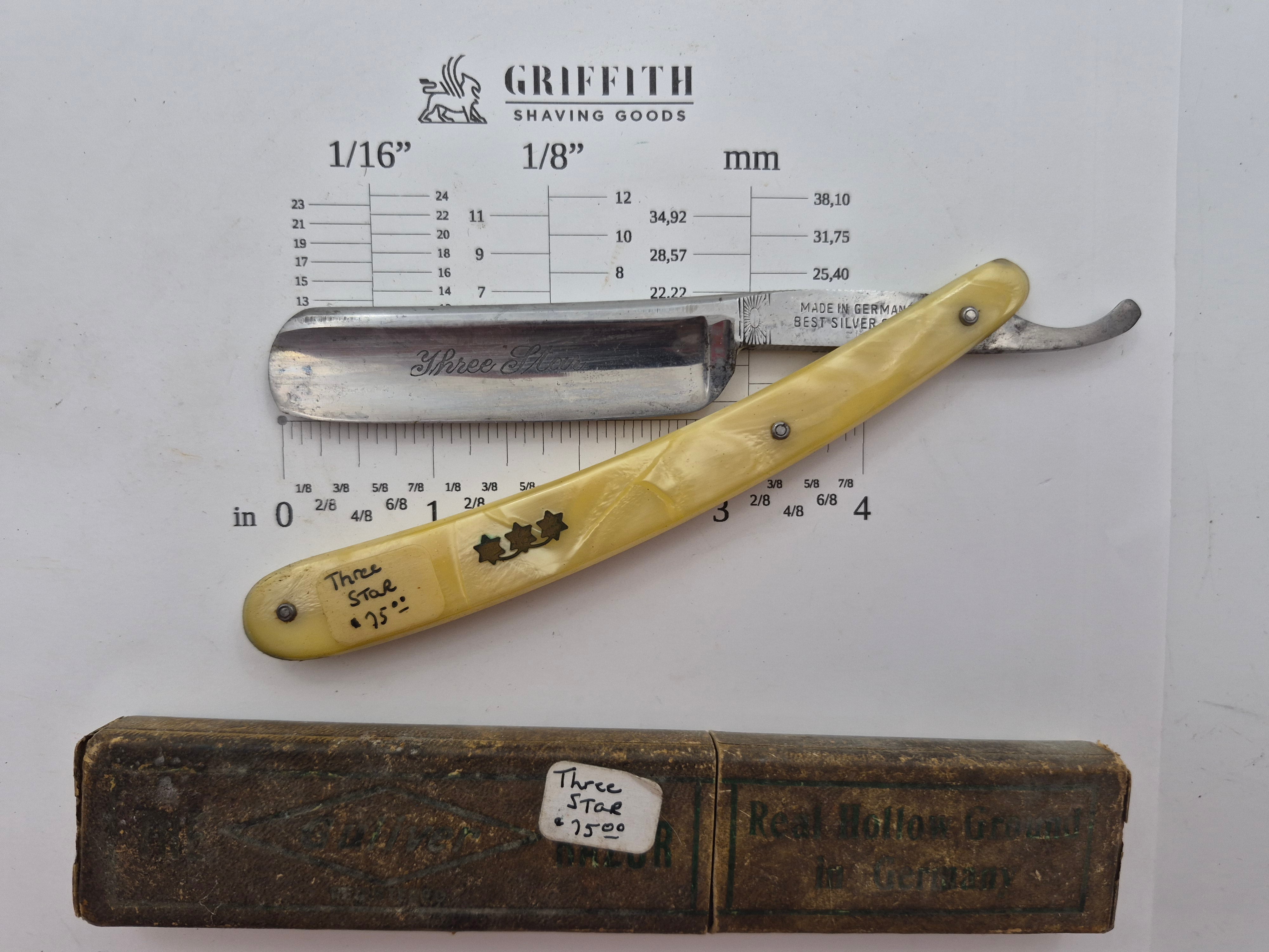 Rasoir droit vintage à restaurer