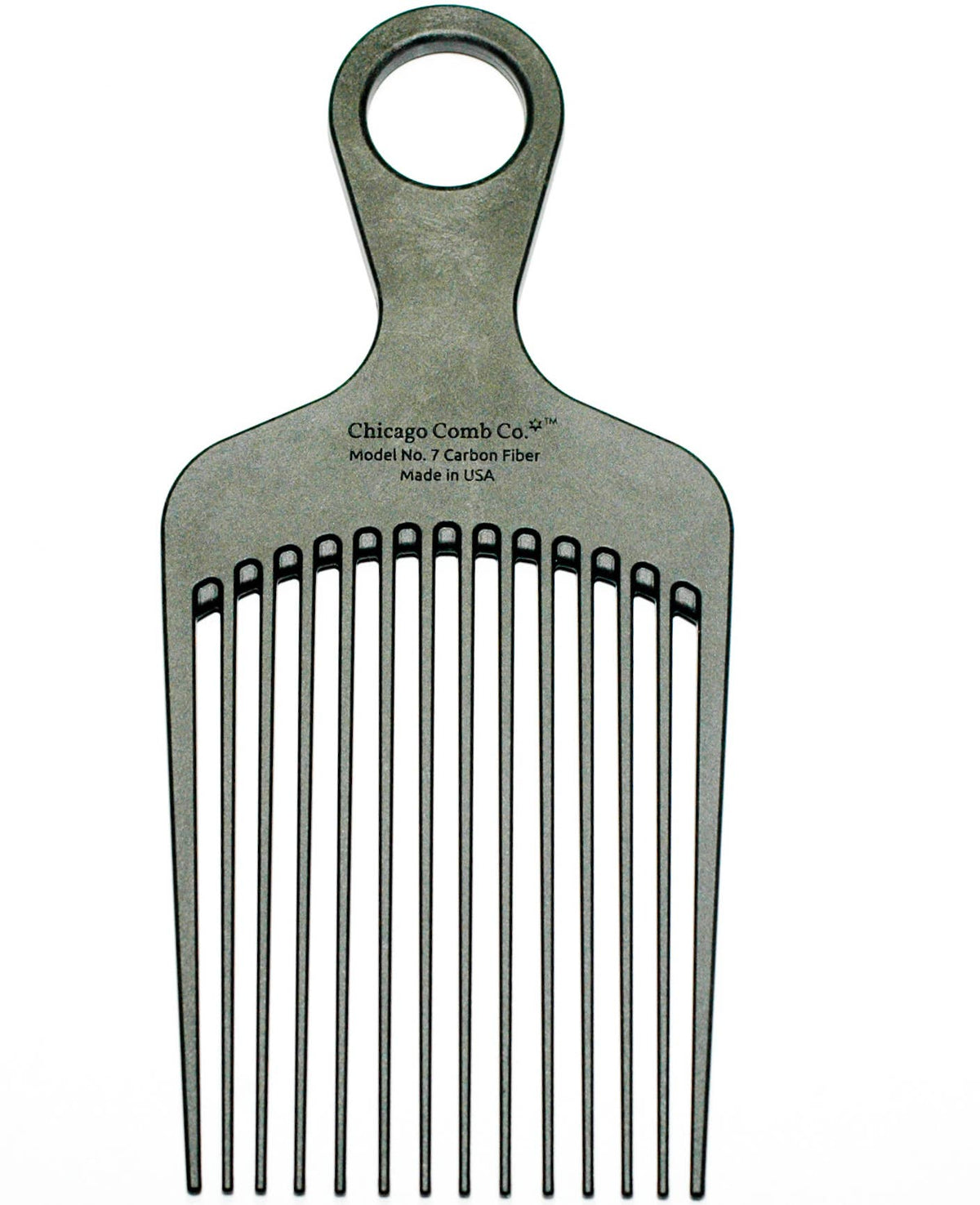 Chicago Comb Co. - Model No. 7 Carbon Fiber Pick Comb