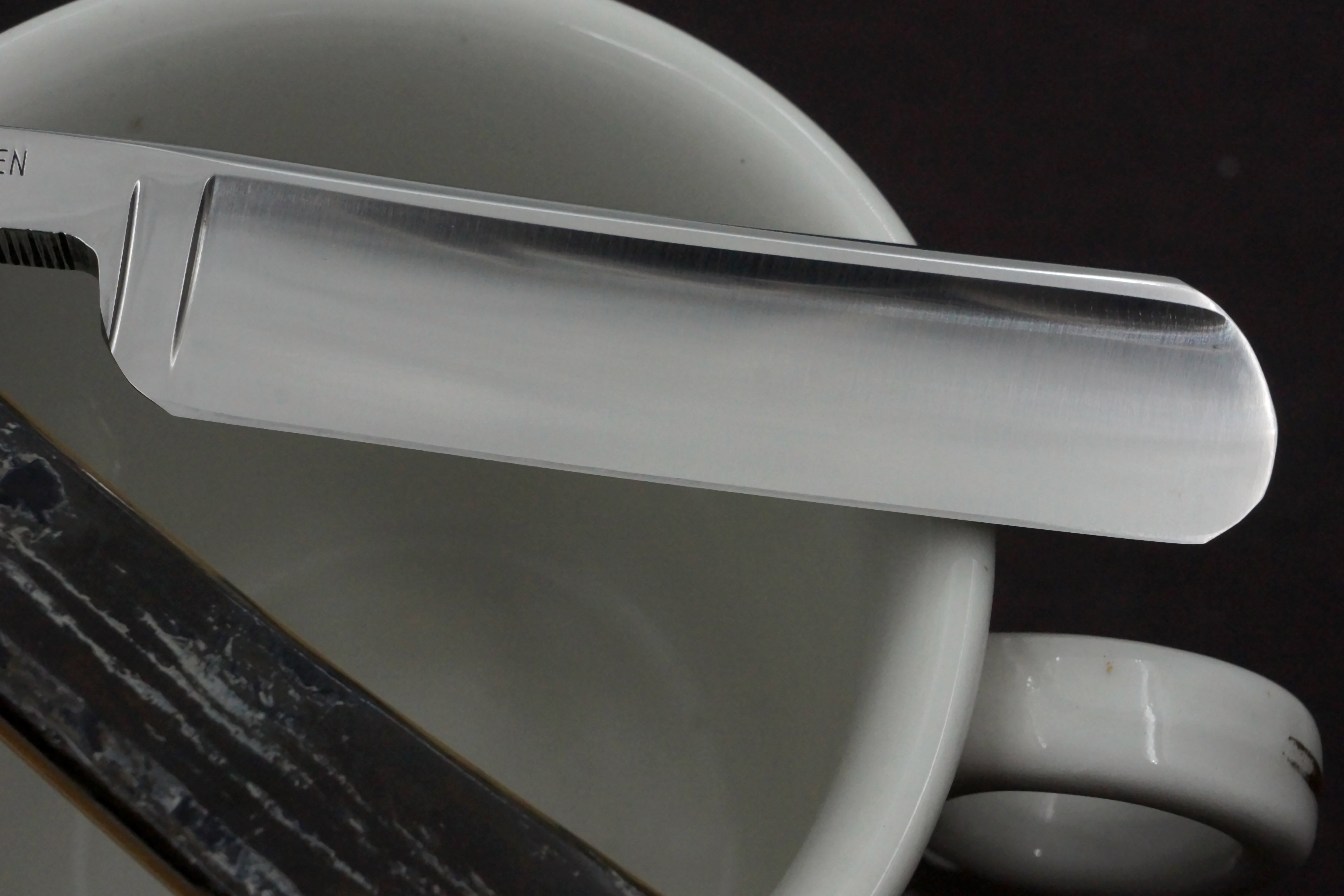 Henckels Friodur 6/8 No. 72 1/2 -  Stainless Steel Full Hollow with Custom Mammoth Ivory Scales - Solingen Straight Razor - Shave Ready