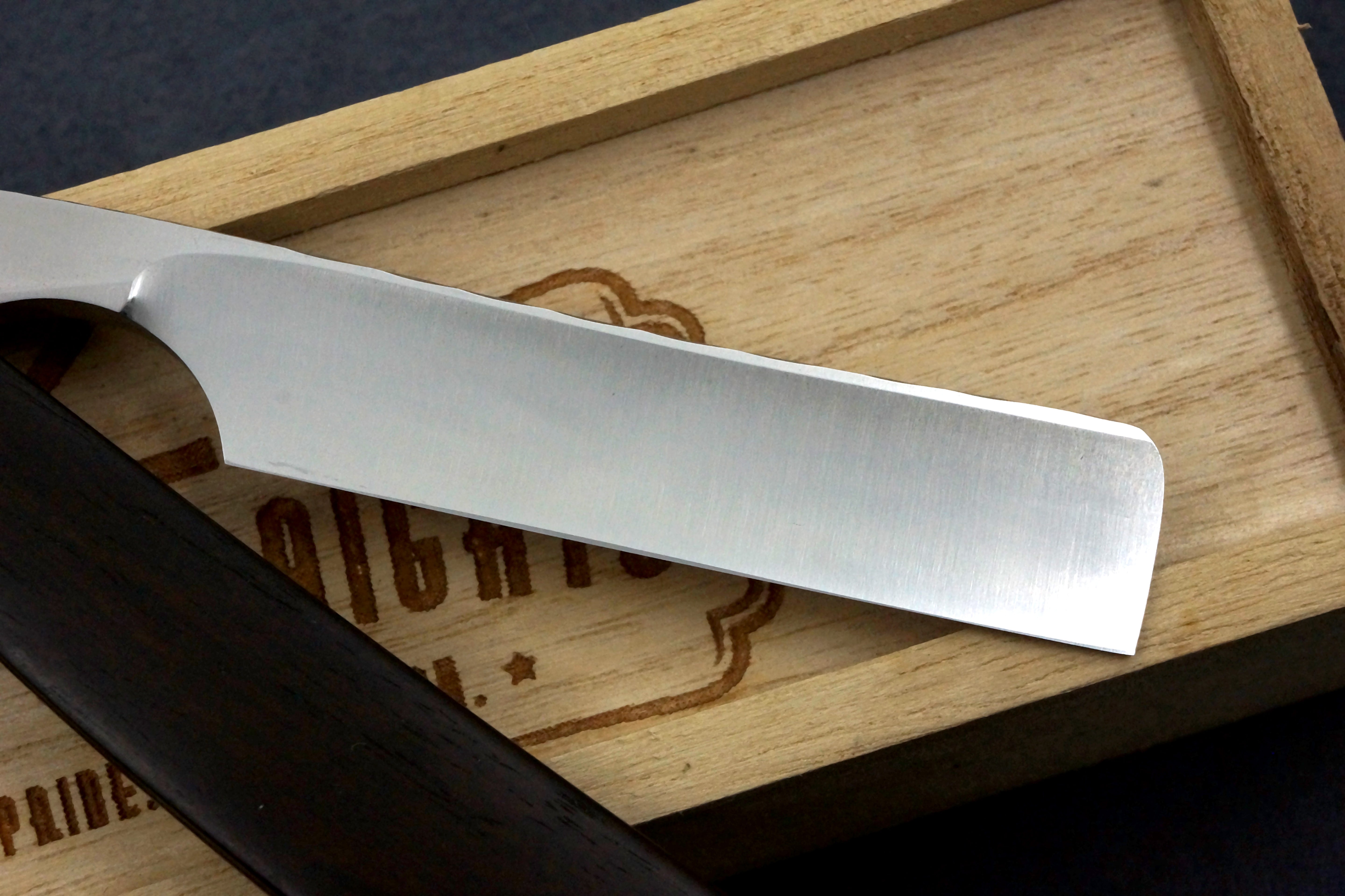 Nate's Straights 11/16 Quarter Hollow Blade with Ebony Scales - Preowned Custom Straight Razor - Shave Ready