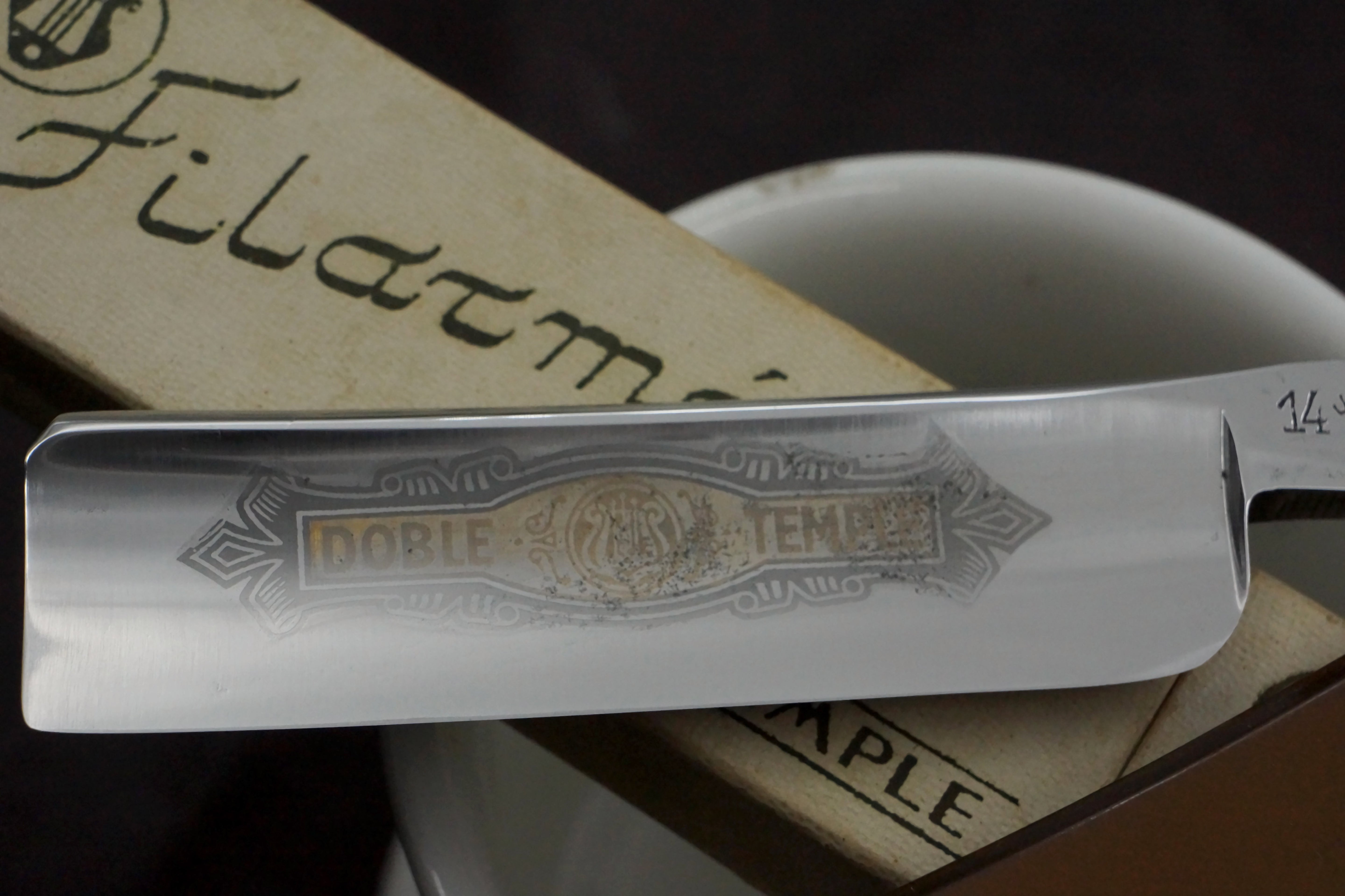 Filarmonica JMP 2nd Gen Doble Temple No. 14 15/16" Full Hollow Blade - Excellent Vintage Spanish Straight Razor - Shave Ready