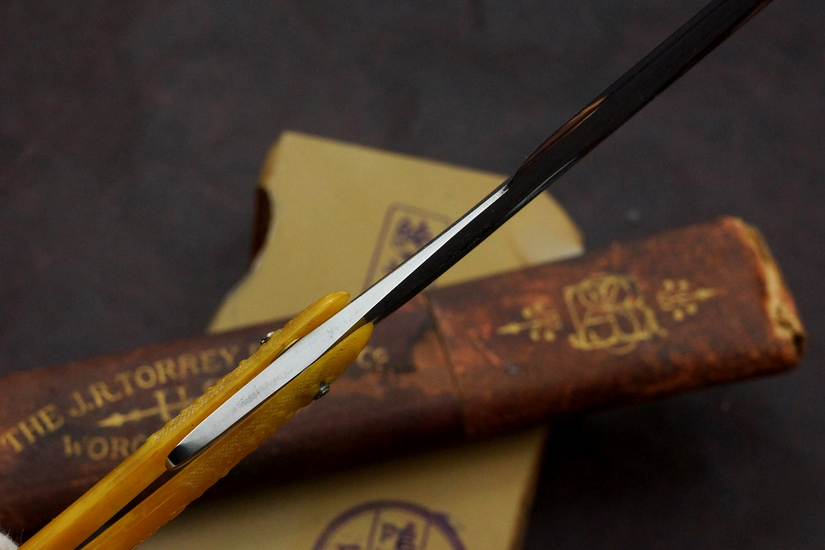 J.R. Torrey "Our 136" 11/16 Full Hollow with Molded Fancy Scales Vintage USA Straight Razor - Shave Ready