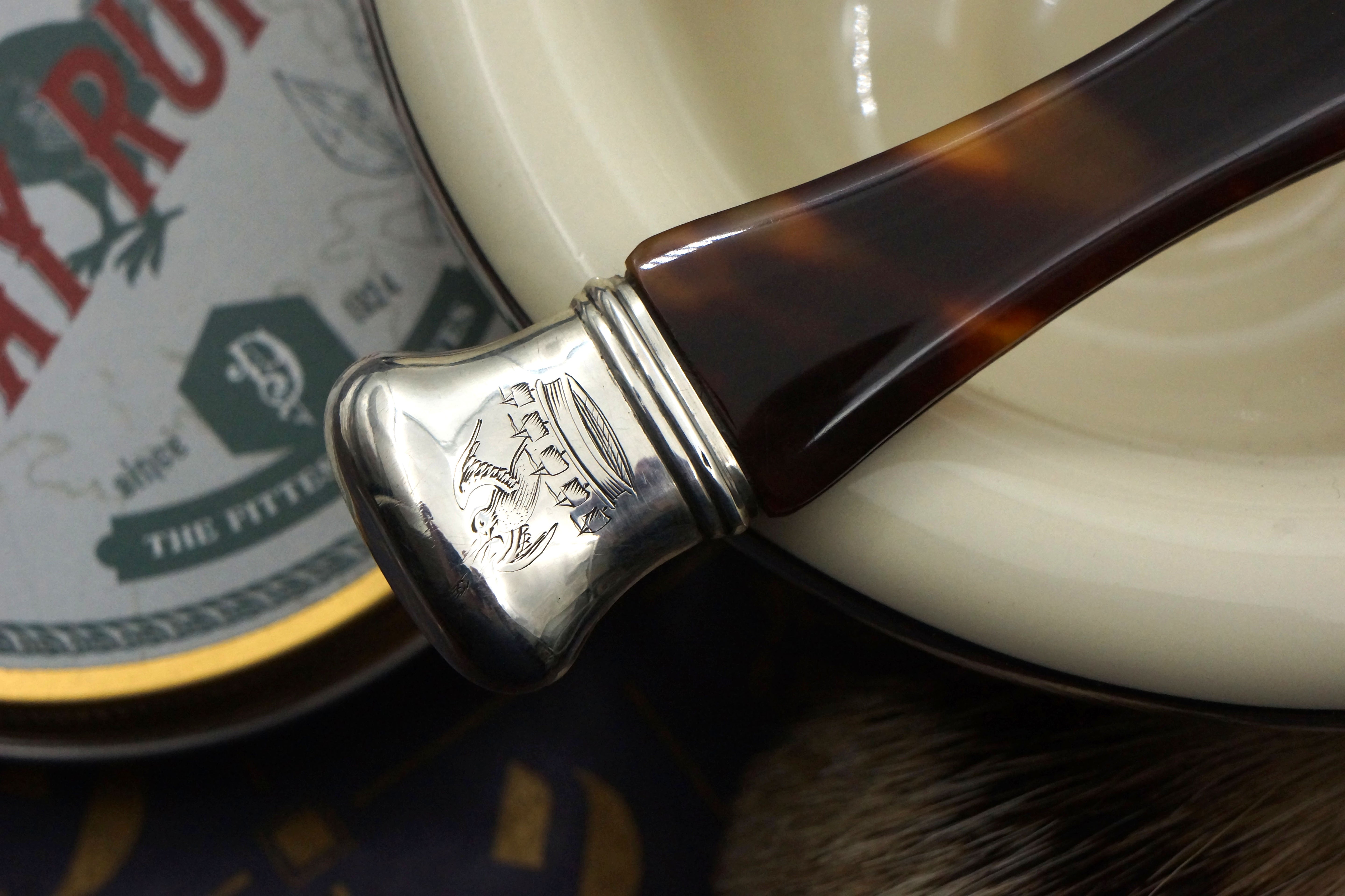 Marshes & Shepherd - Rare Rattler Grind with French Tortoiseshell Scales - 6/8 Vintage Sheffield Straight Razor - Shave Ready
