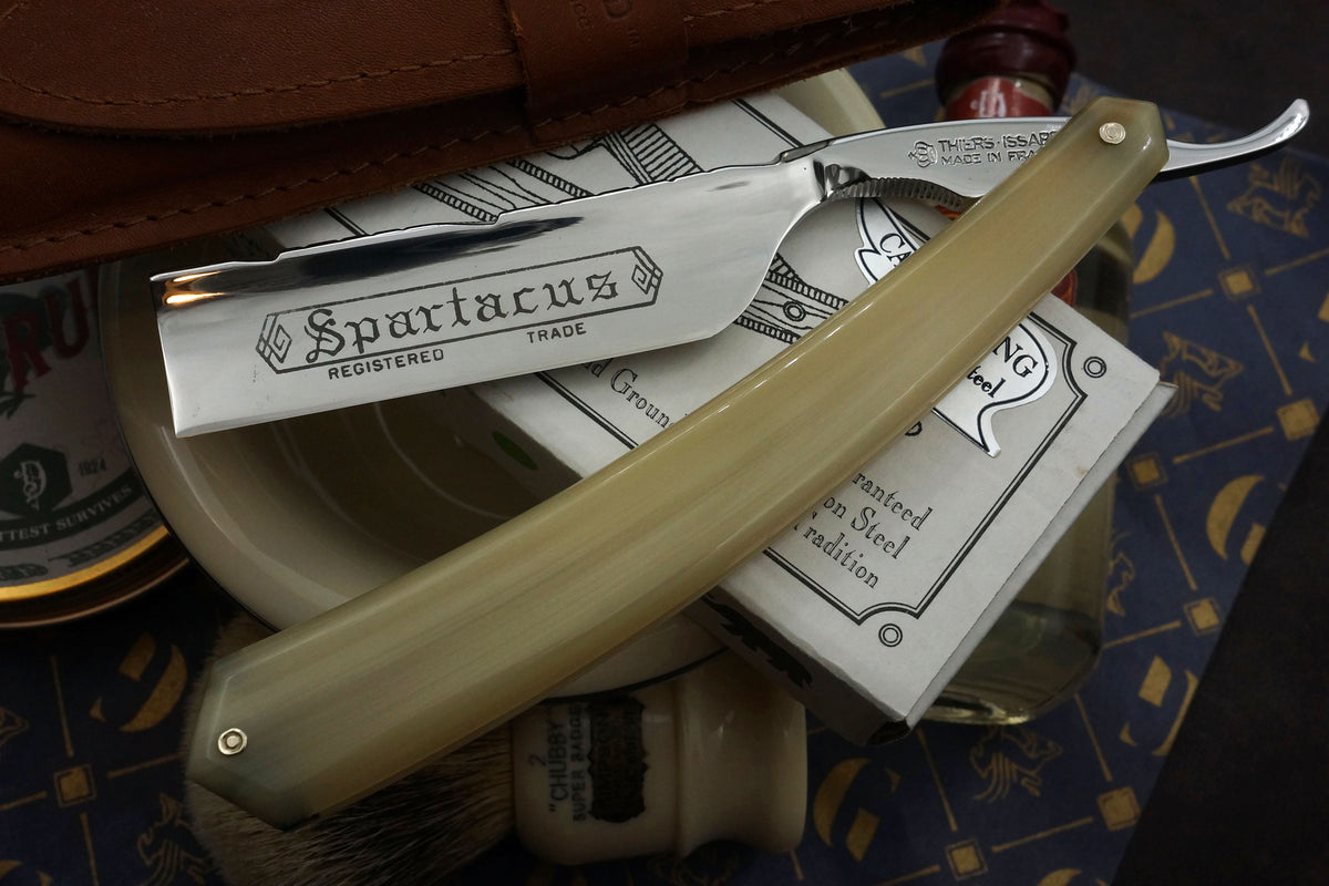 Thiers Issard 7/8 Full Hollow Worked Spine Spartacus - Preowned French Straight Razor - Shave Ready