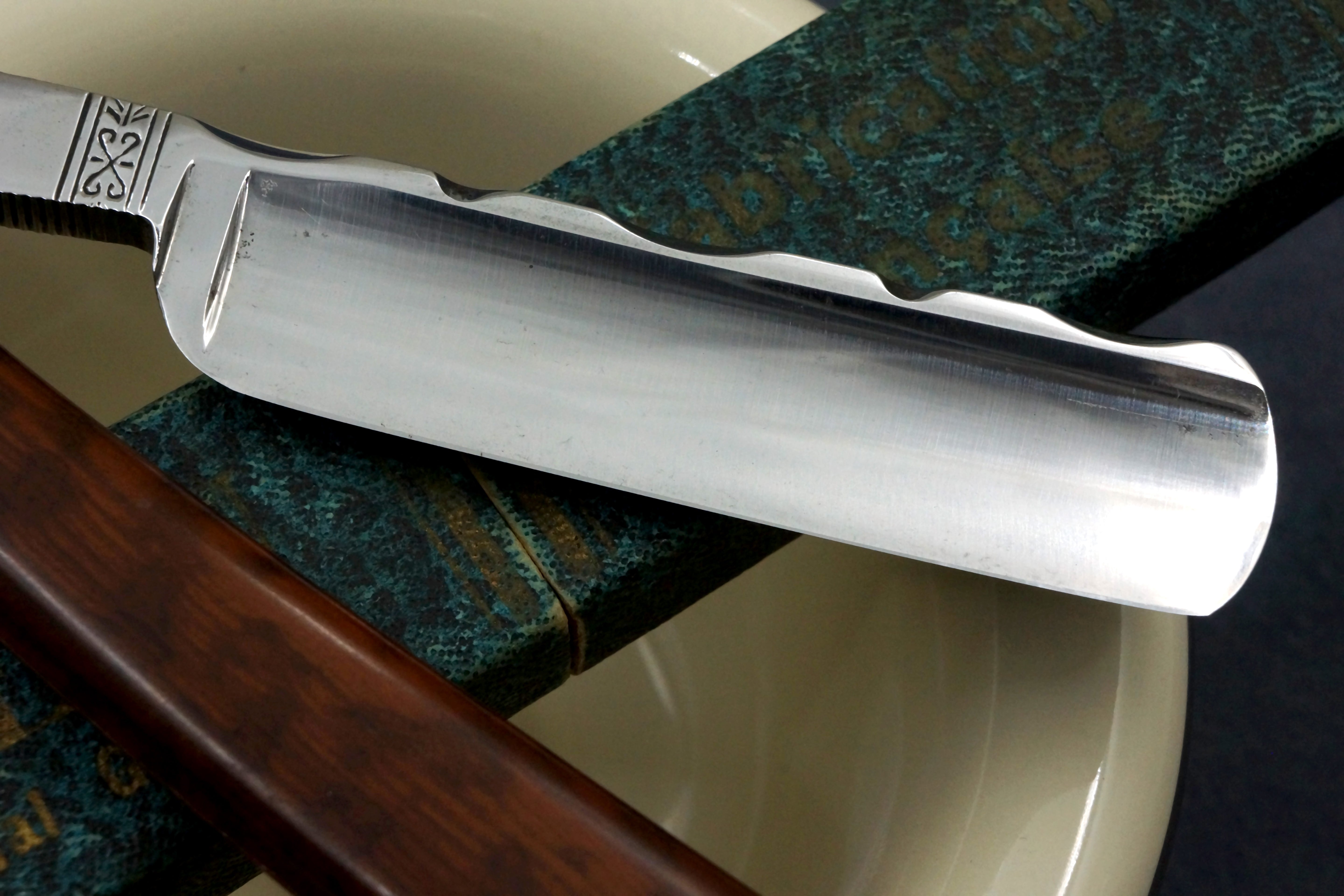 A. Grissolange "Razoluxe" Full Hollow - 13/16 Fancy Vintage French Straight Razor - Shave Ready