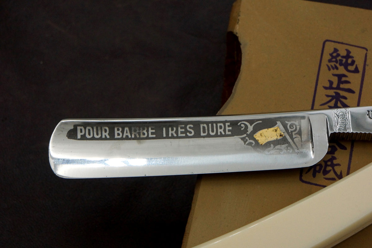 Lame 11/16 presque intacte de Royal Crown International AMCO - Rasoir droit Solingen vintage - Prêt à raser