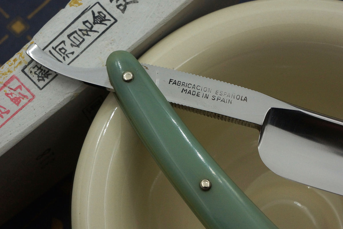 Filarmonica Inox Edelstahl JMP Nr. 13 6/8 Vollhohlklinge - Nahezu makelloses spanisches Vintage-Rasiermesser - Rasurbereit 