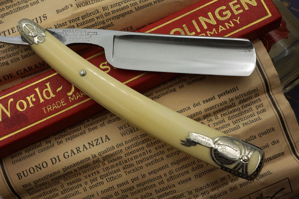 Otto Busch World Master No. 194 - Excellent 13/16 Full Hollow - Vintage Solingen Straight Razor - Shave Ready