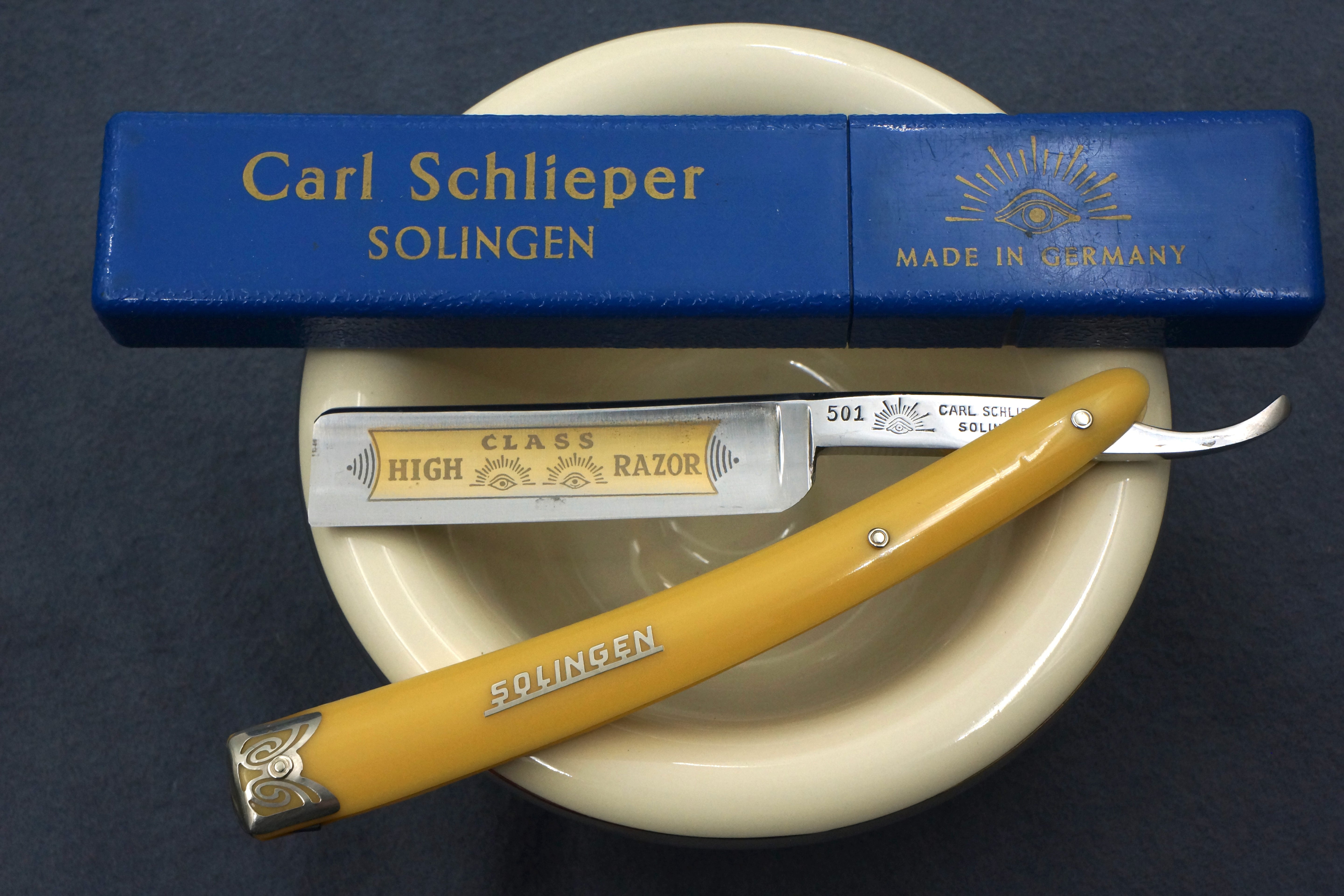 Carl Schlieper No. 501 - 11/16 Excellent Full Hollow - Vintage Solingen Straight Razor - Shave Ready