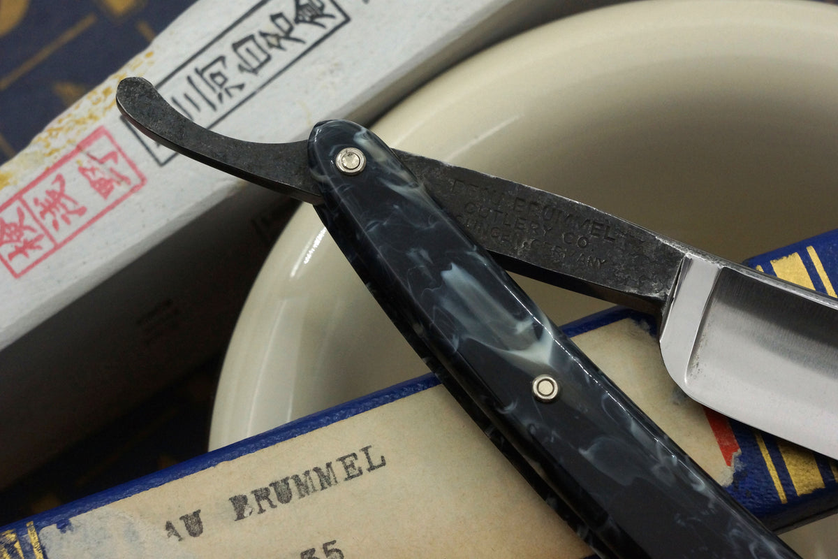 Rasoir droit vintage Solingen Beau Brummell No.35 5/8" presque impeccable - Prêt à raser 