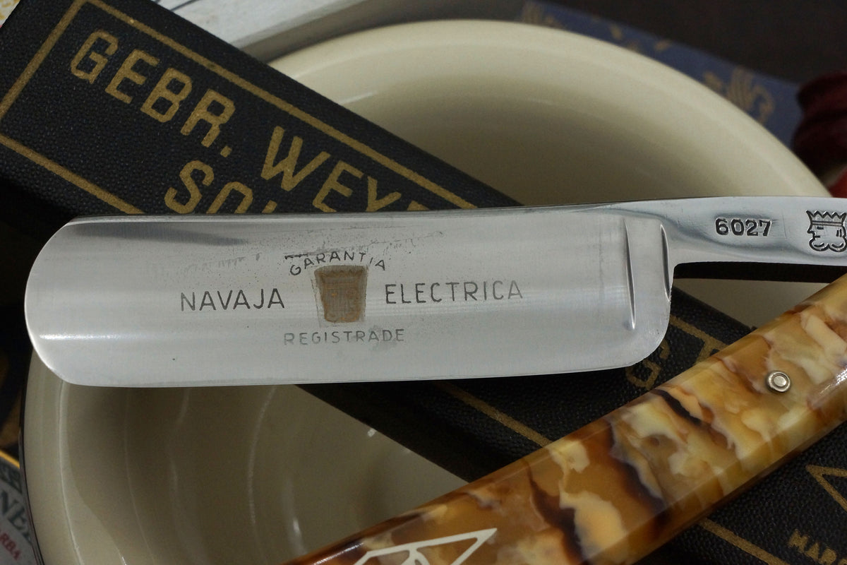 "Navaja Electrica" ​​6027 - Atemberaubende makellose 15/16 große extra hohle Klinge - Vintage Solingen Rasiermesser - Rasurbereit 