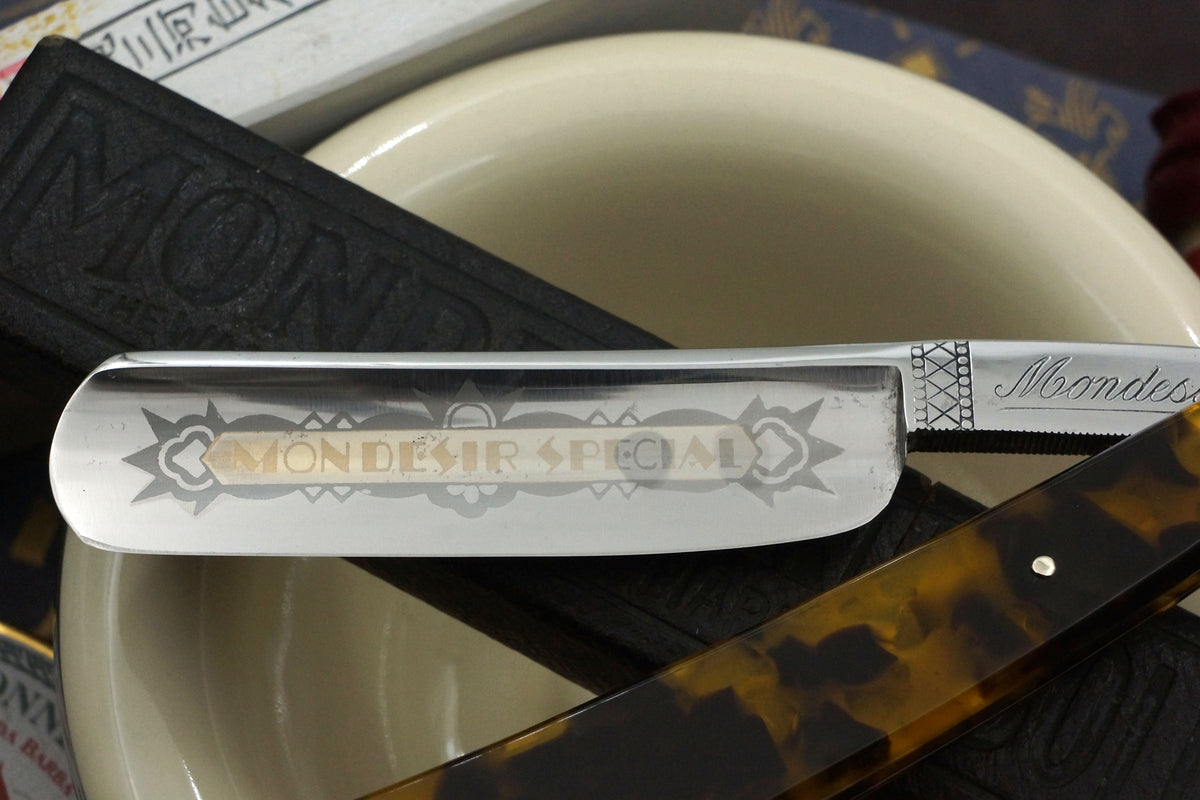 L. Sommer "Mondesir" 13/16 Blade Tortoise Scales - Excellent Vintage Solingen Straight Razor - Shave Ready