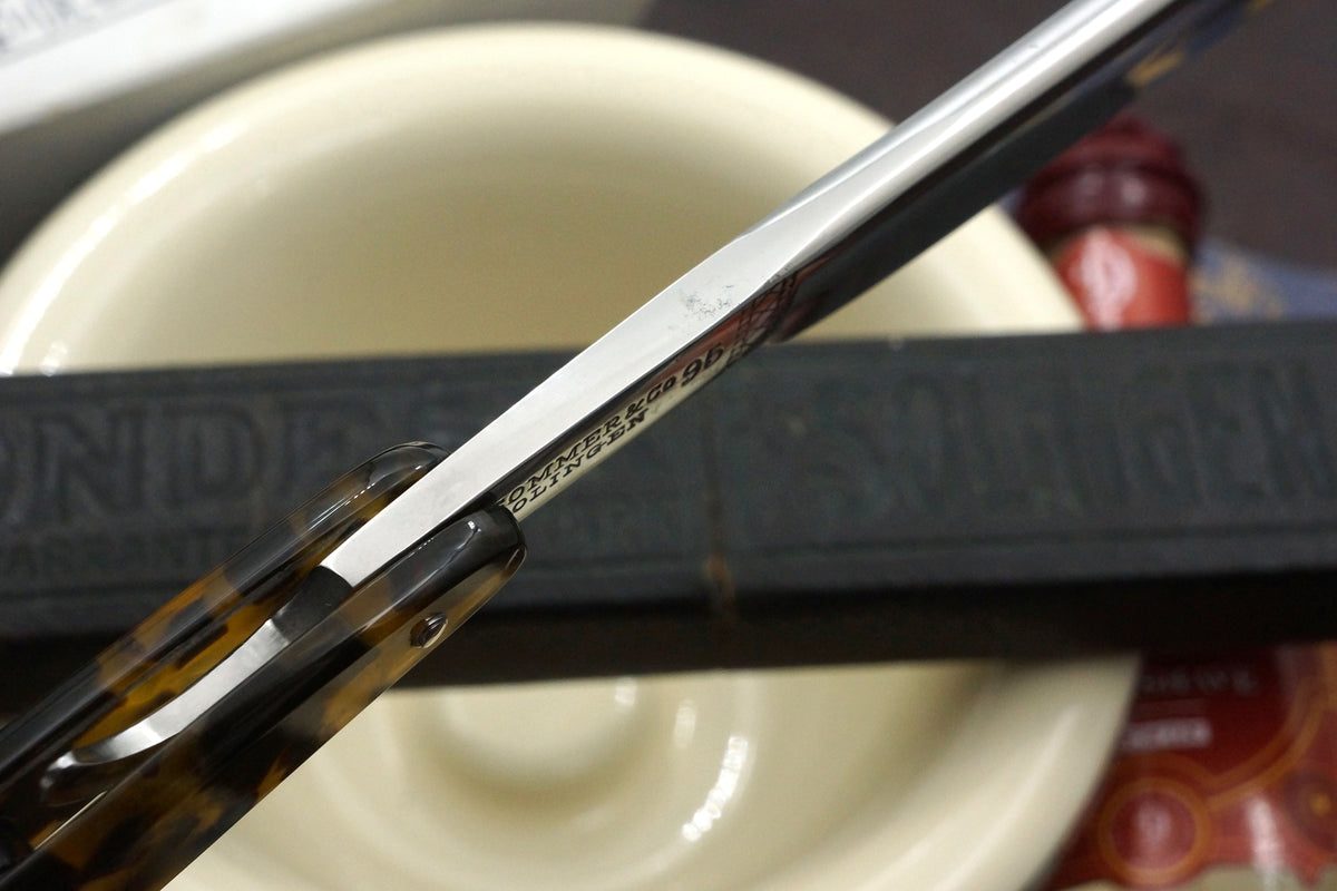 L. Sommer "Mondesir" 13/16 Blade Tortoise Scales - Excellent Vintage Solingen Straight Razor - Shave Ready