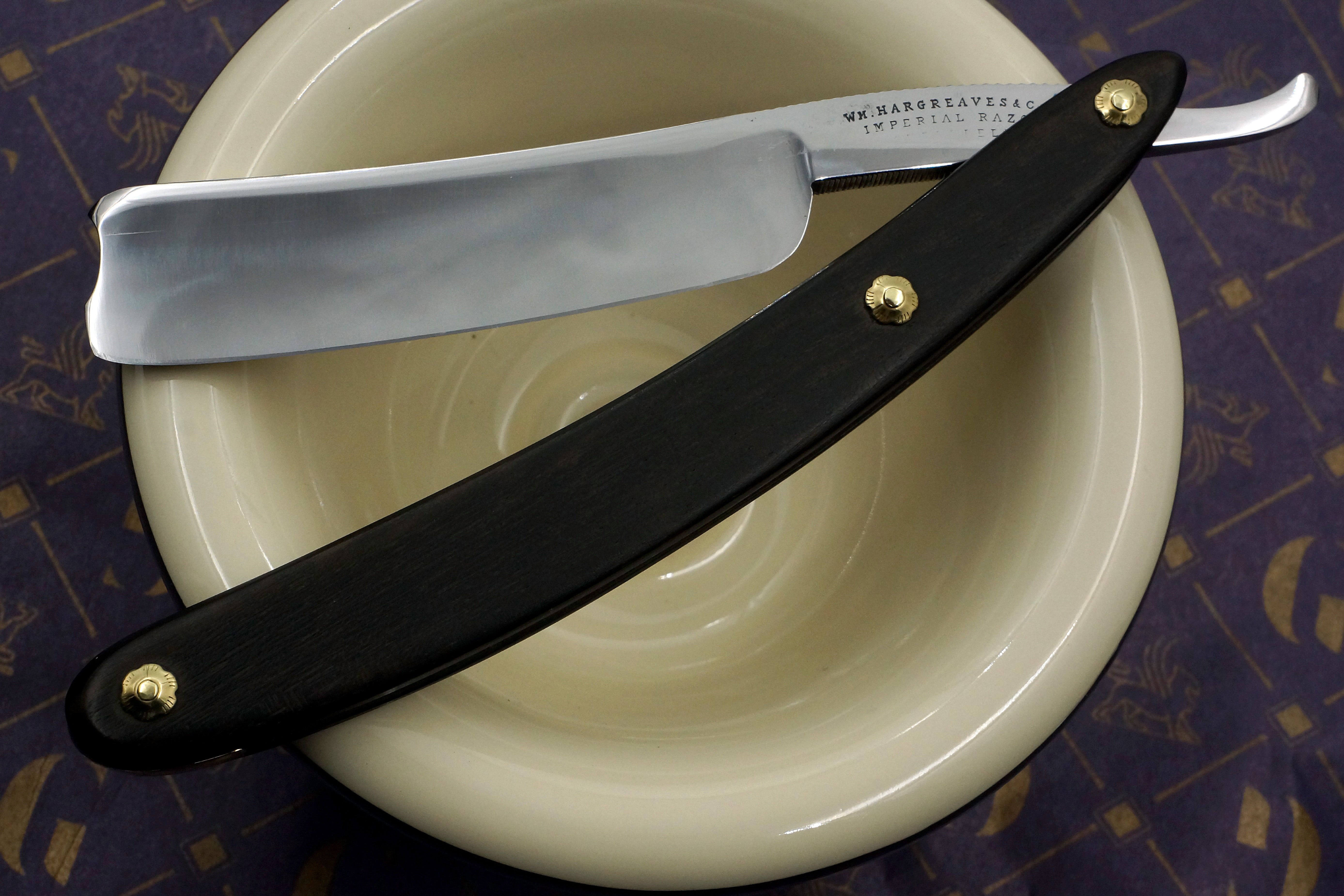 Wm. Hargreaves "imperial Razor" Near Wedge Blade with Custom Scales - Fully Restored Sheffield Straight Razor - Shave Ready