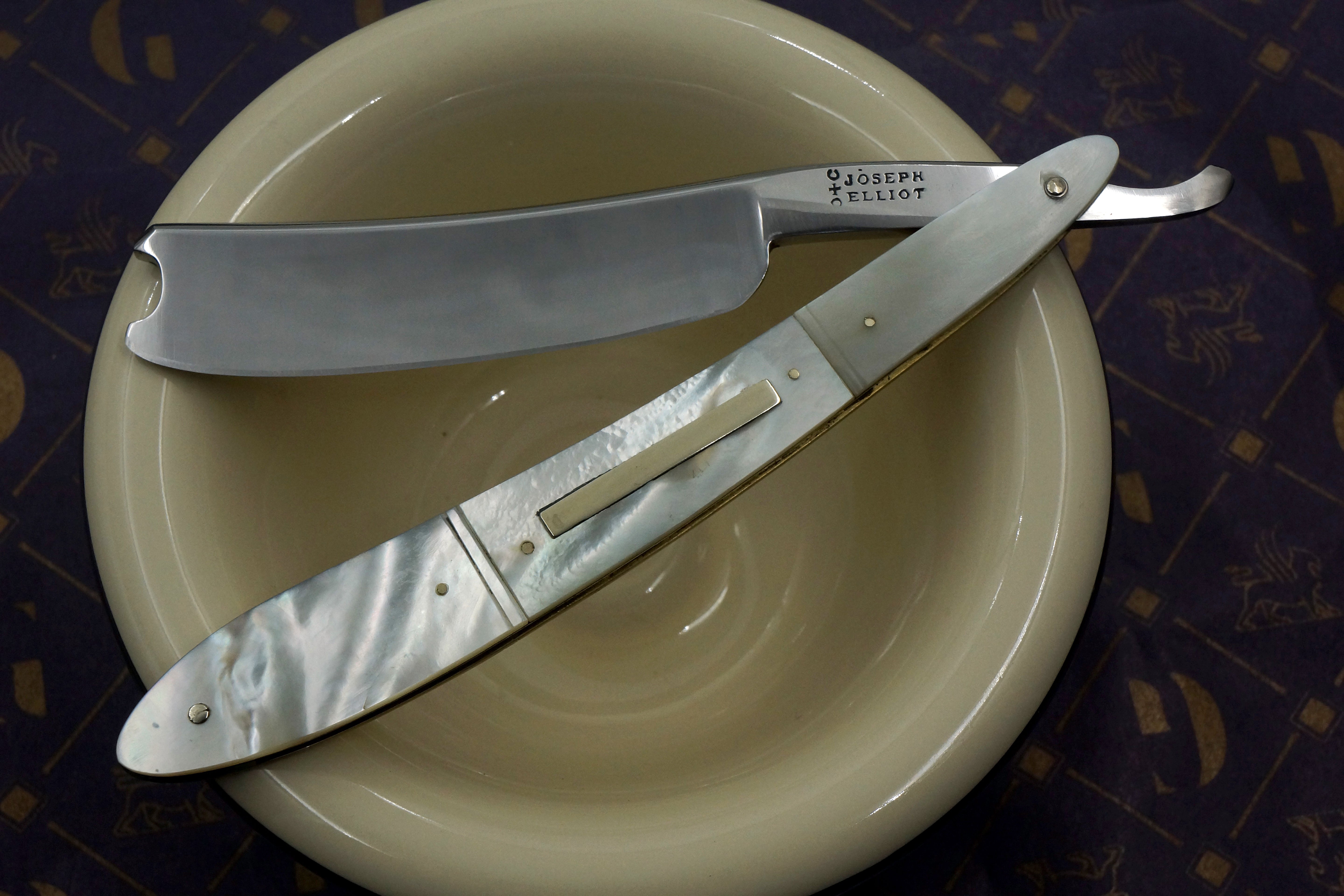 Joseph Elliot - 6/8 Blade with Mother of Pearl Scales - Fully Restored Sheffield Straight Razor - Shave Ready