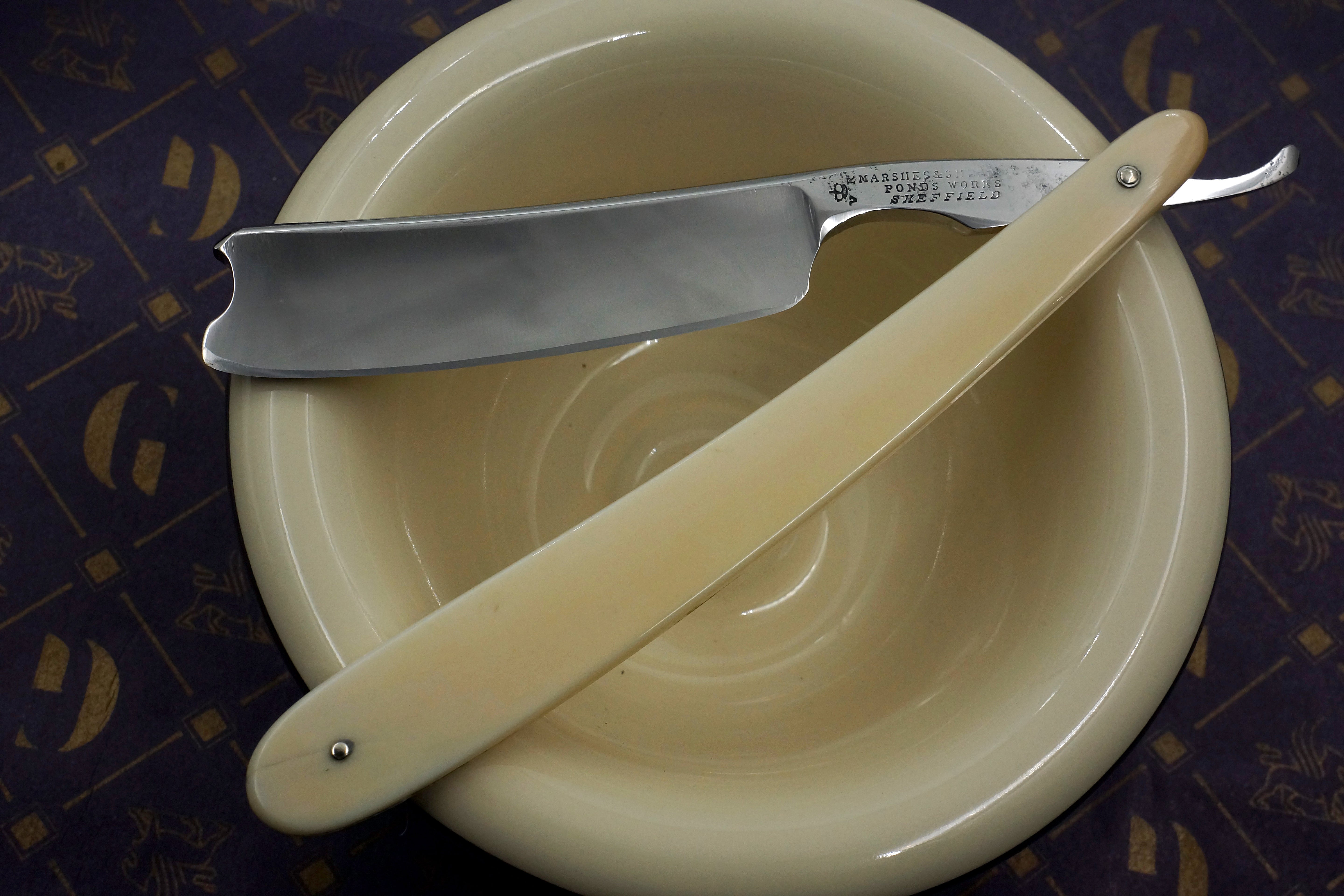 Marshes & Shepherd - Restored 6/8 Sheffield Straight Razor with Ivory Scales - Shave Ready