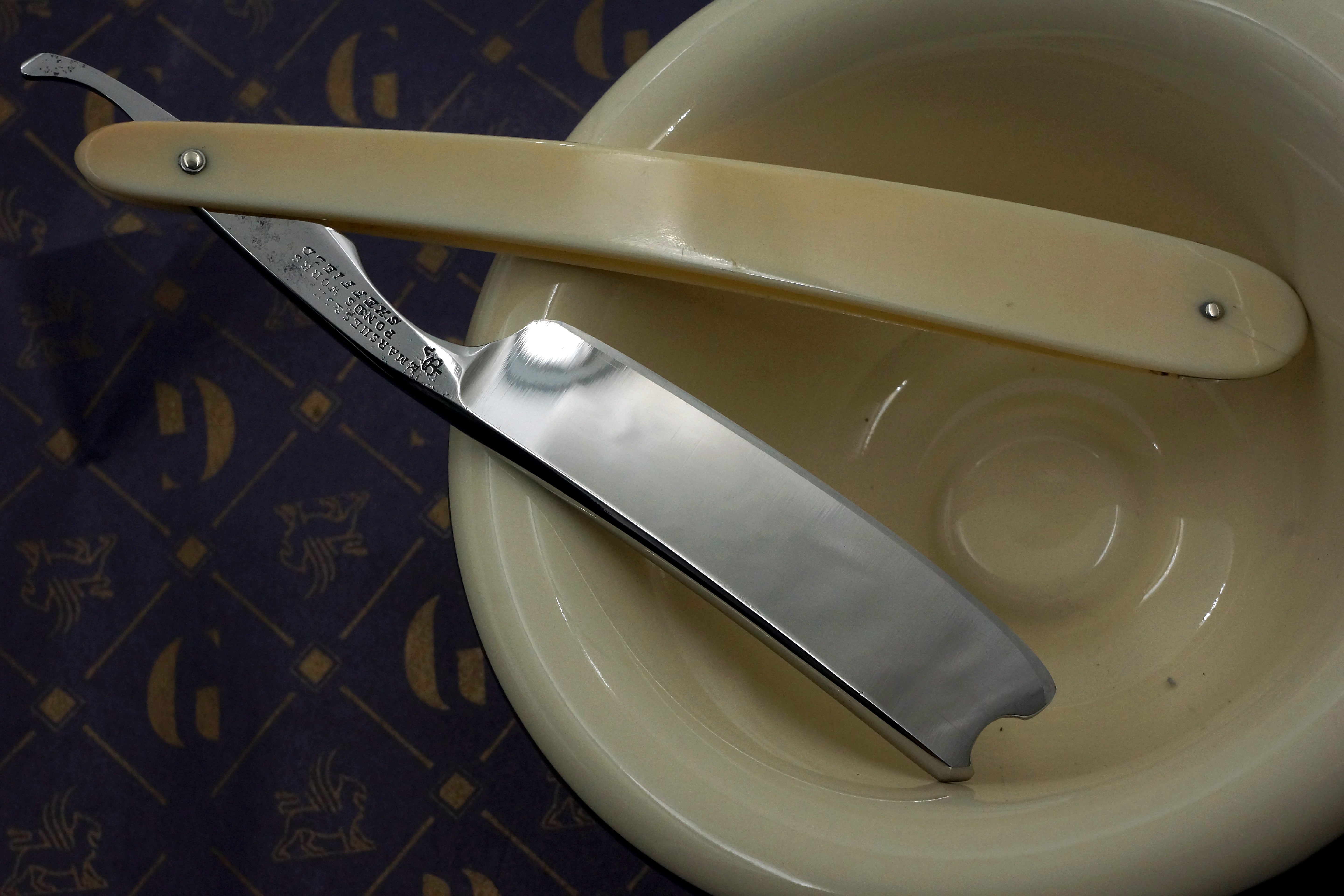 Marshes & Shepherd - Restored 6/8 Sheffield Straight Razor with Ivory Scales - Shave Ready