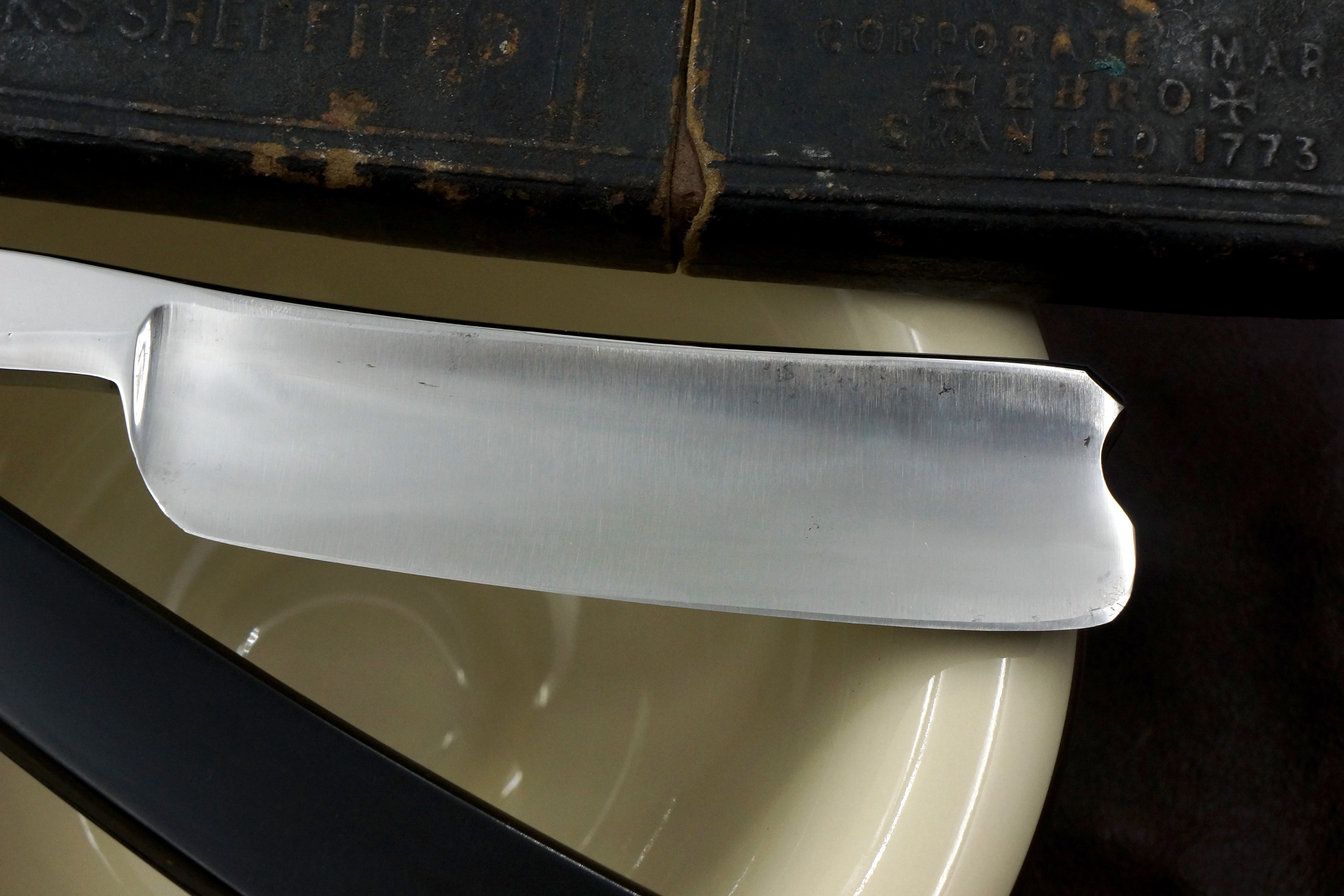 Wostenholm & Sons - Restored 13/16 Etched Vintage Sheffield Straight Razor with Original Scales - Shave Ready