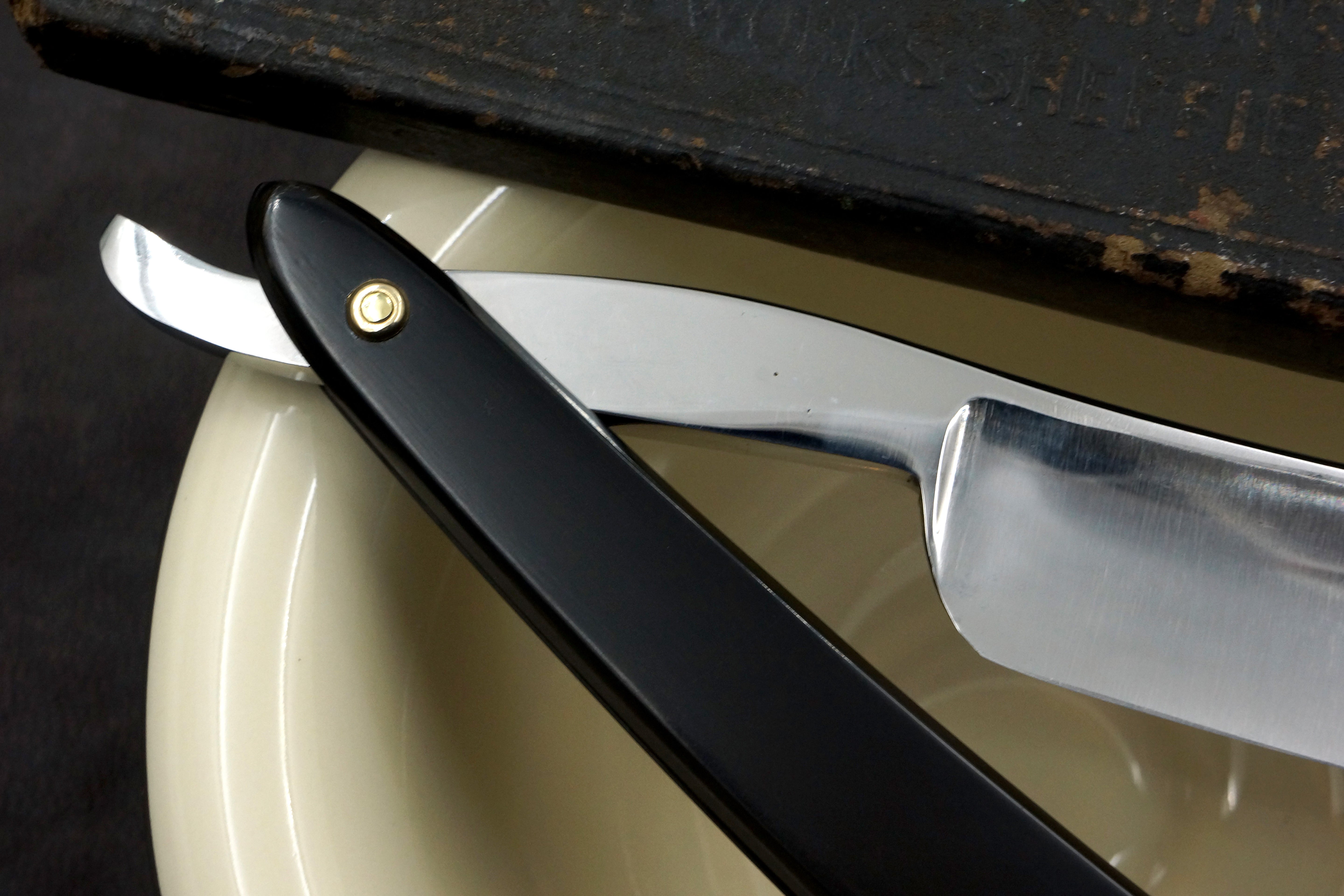 Wostenholm & Sons - Restored 13/16 Etched Vintage Sheffield Straight Razor with Original Scales - Shave Ready