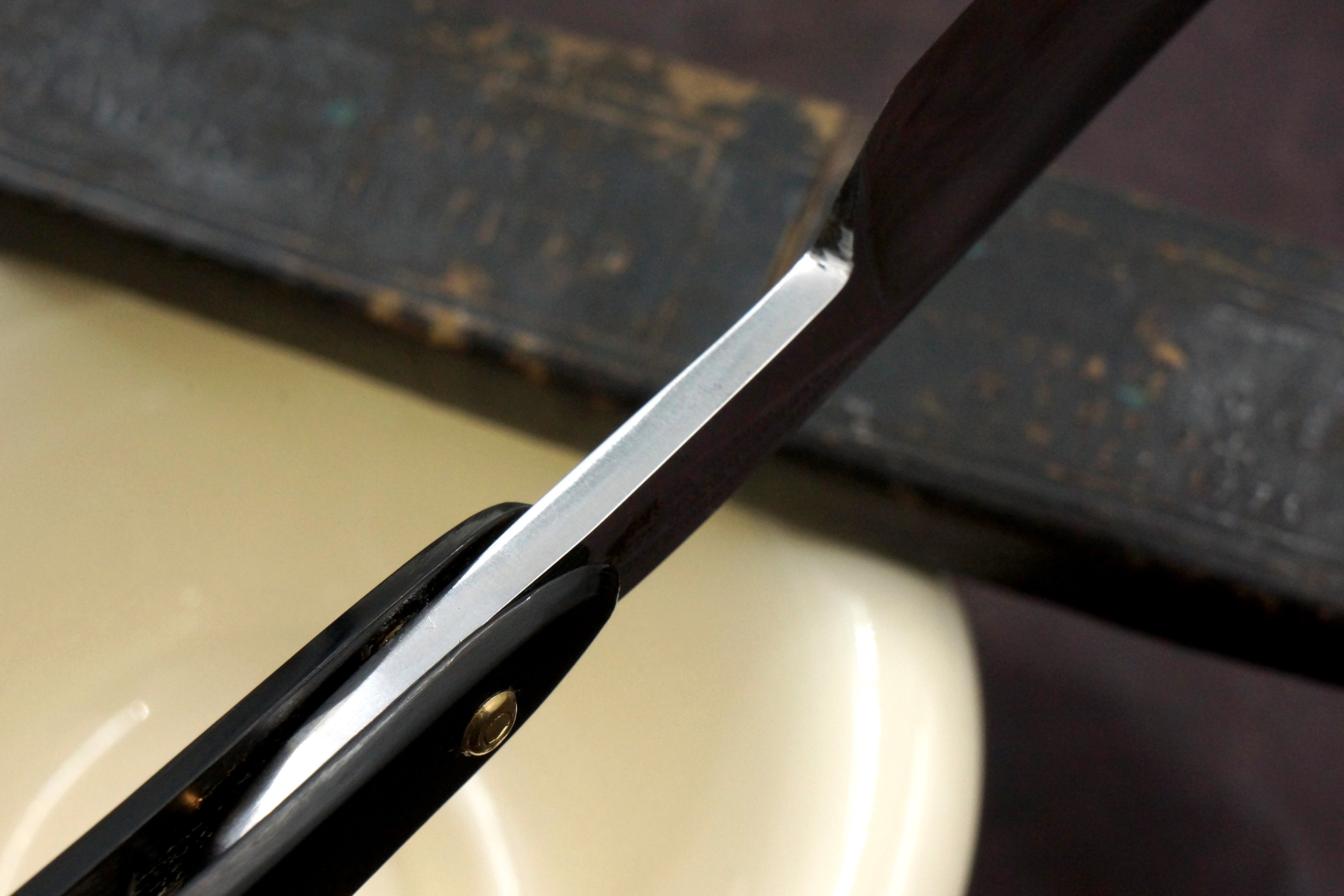 Wostenholm & Sons - Restored 13/16 Etched Vintage Sheffield Straight Razor with Original Scales - Shave Ready
