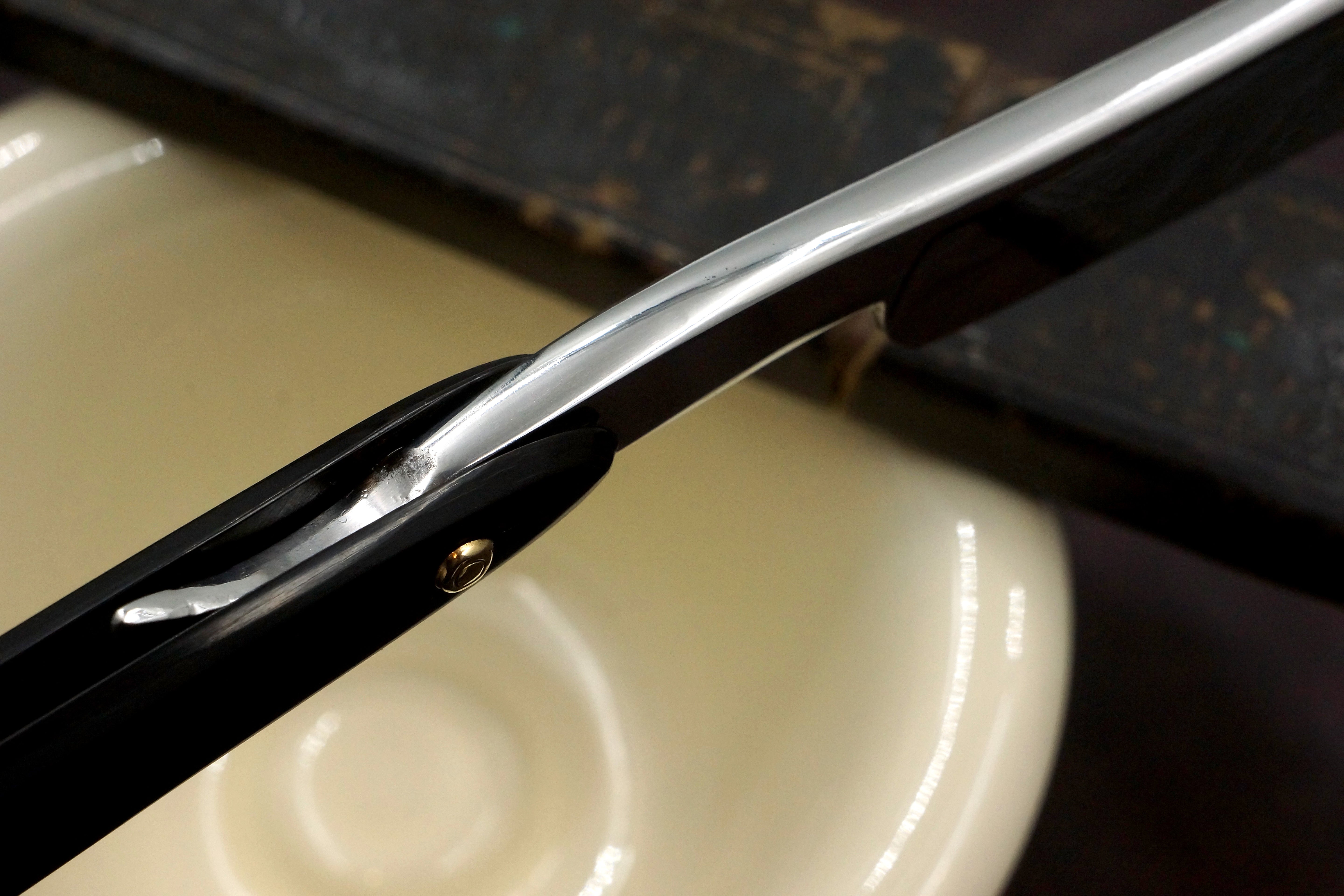 Wostenholm & Sons - Restored 13/16 Etched Vintage Sheffield Straight Razor with Original Scales - Shave Ready