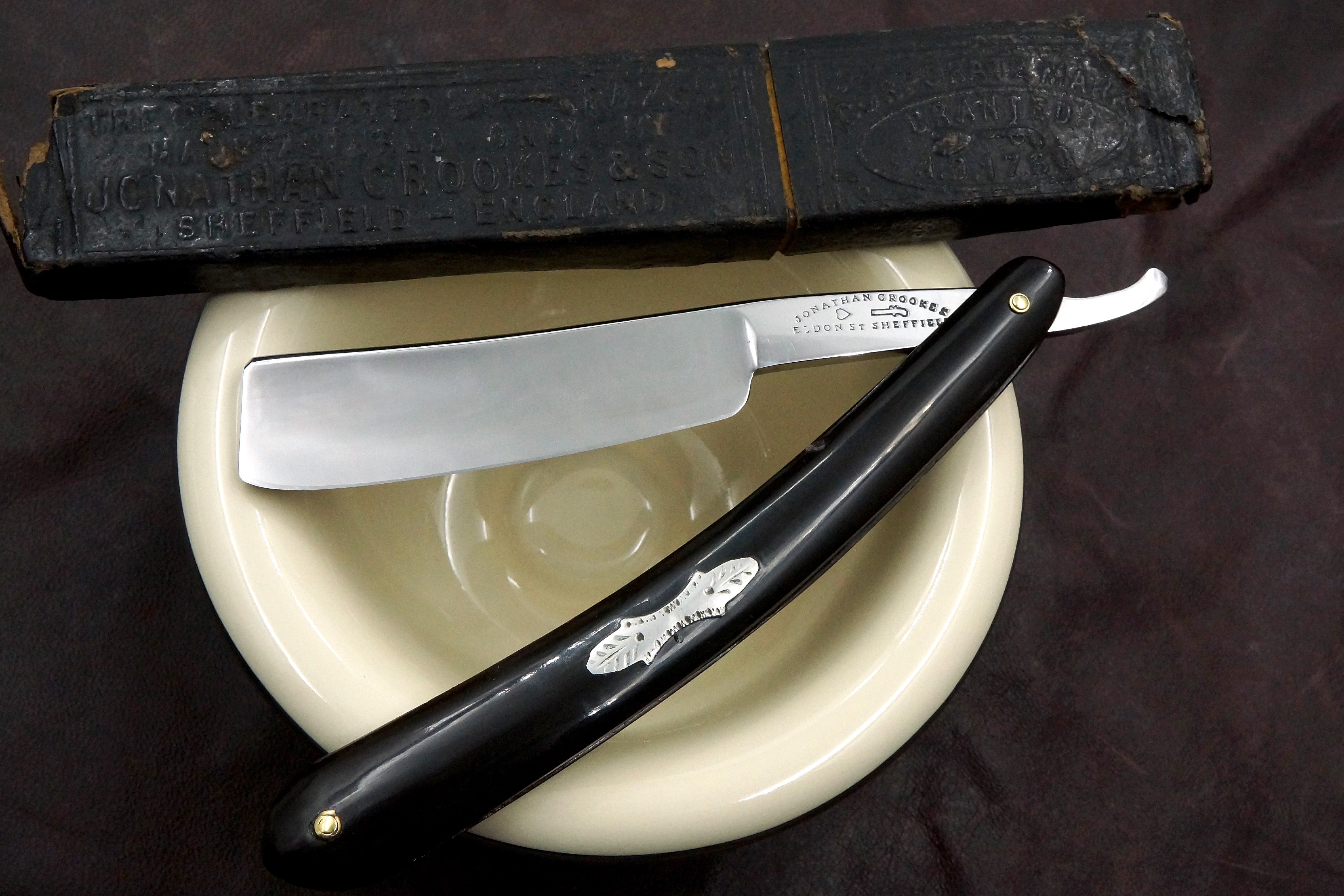 Jonathan Crookes 13/16 Near Wedge - Fancy Scales Fully Restored Original Scales Sheffield Straight Razor - Shave Ready